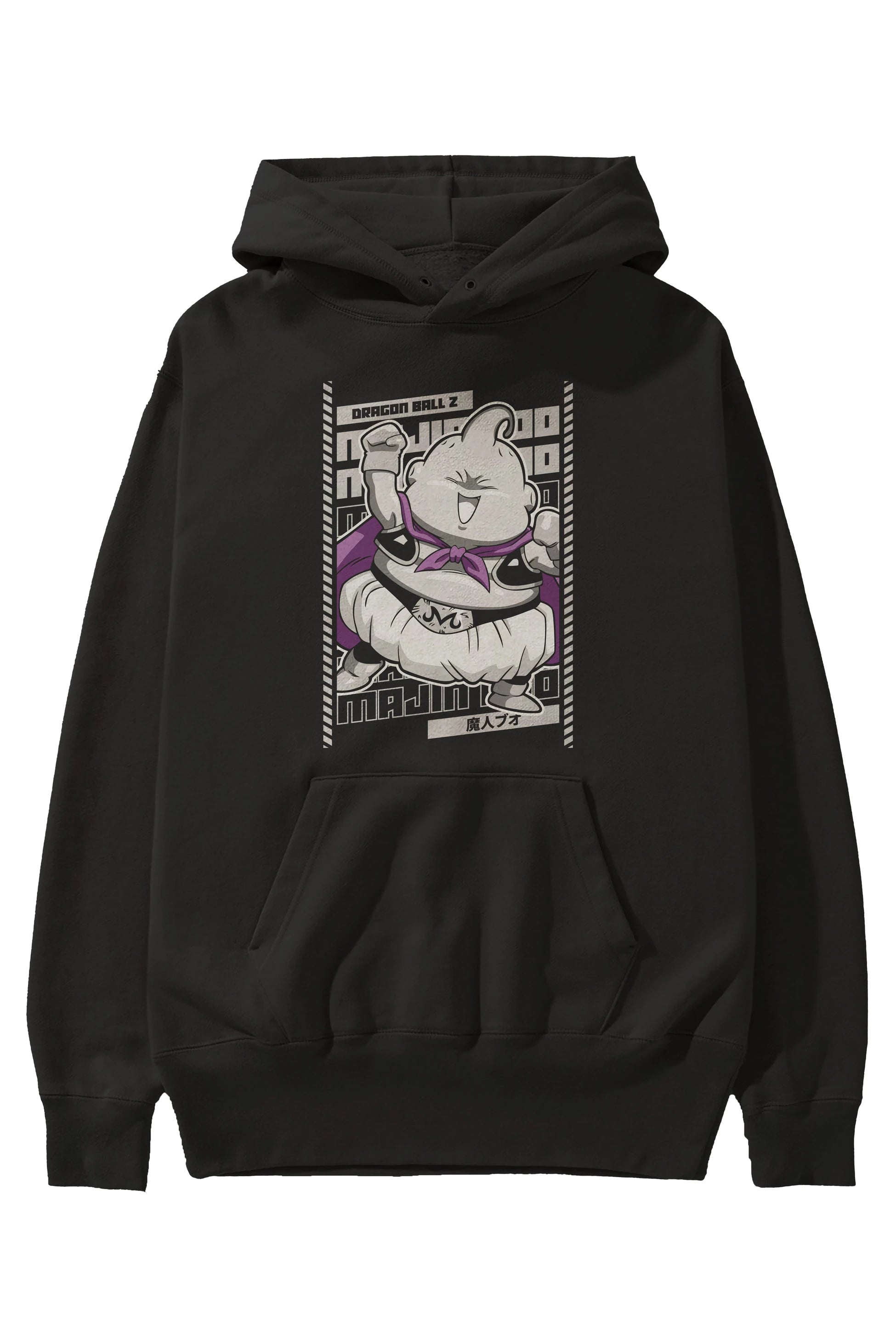 MAJIN BOO2 Anime Ön Baskılı Hoodie Oversize Kapüşonlu Sweatshirt Erkek Kadın Unisex