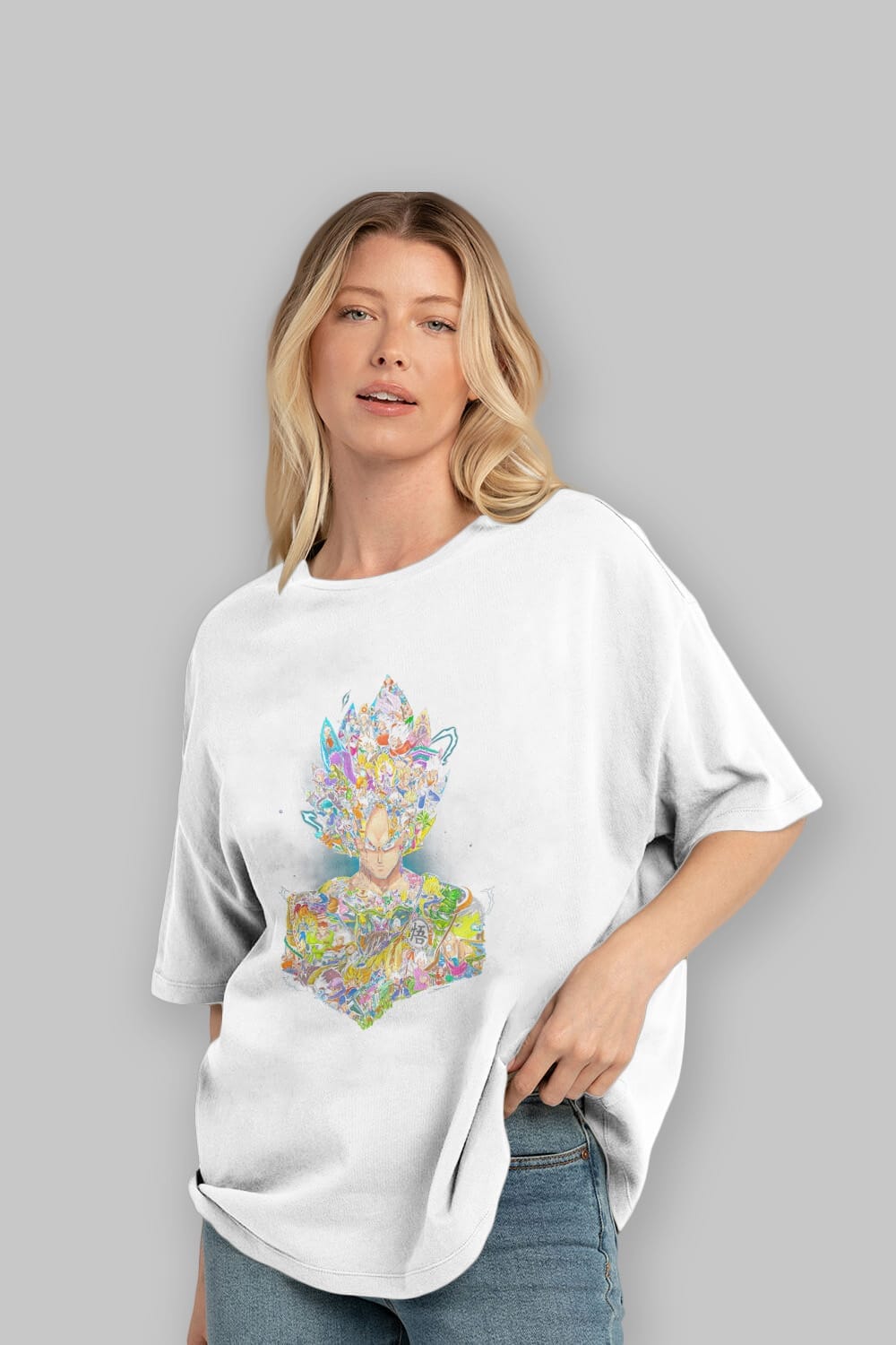 DRAGON BALL ART Anime Ön Baskılı Oversize t-shirt %100 pamuk Erkek Kadın Unisex