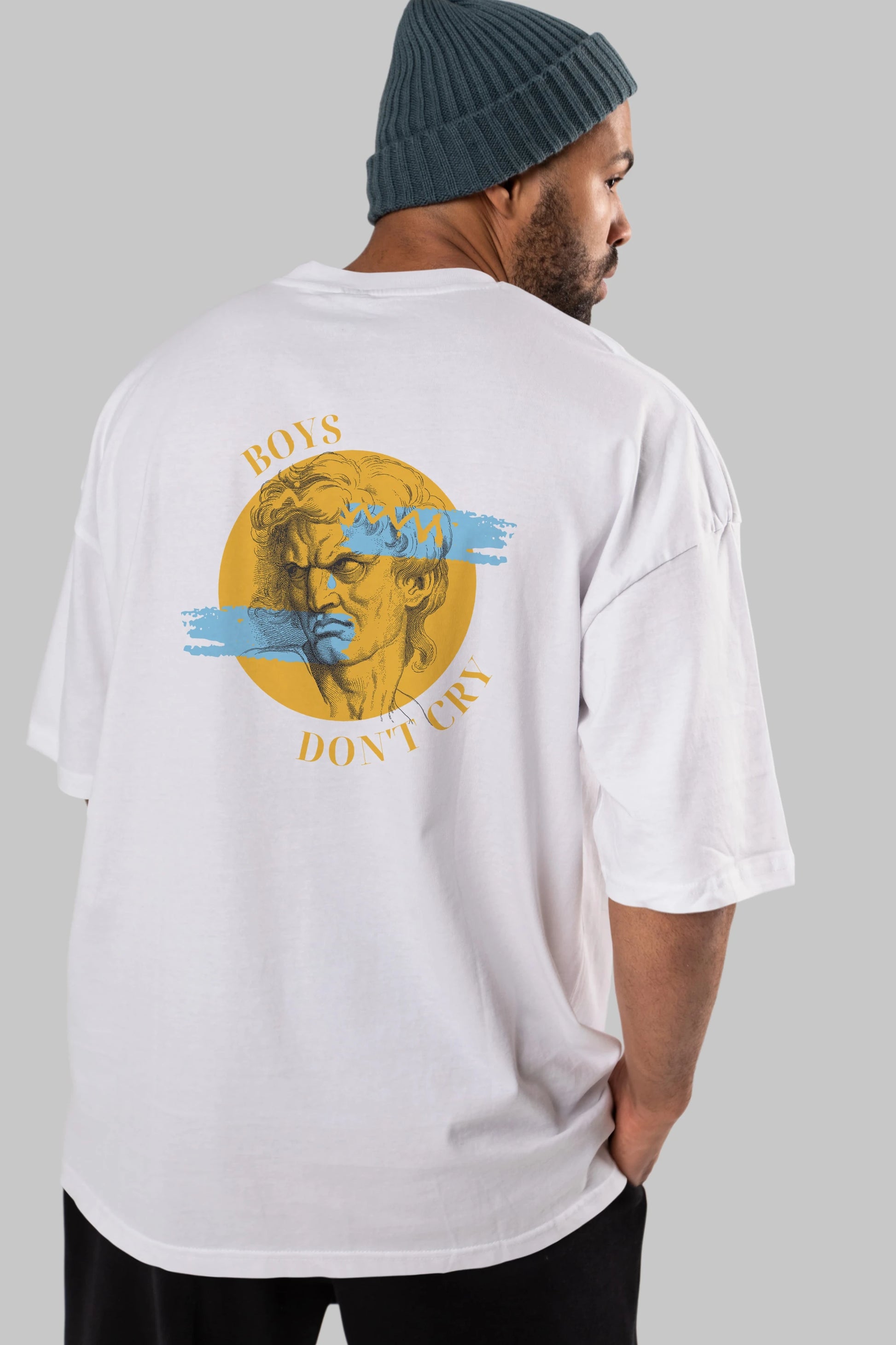 Boys Don't Cry Yazılı Arka Baskılı Oversize t-shirt Erkek Kadın Unisex