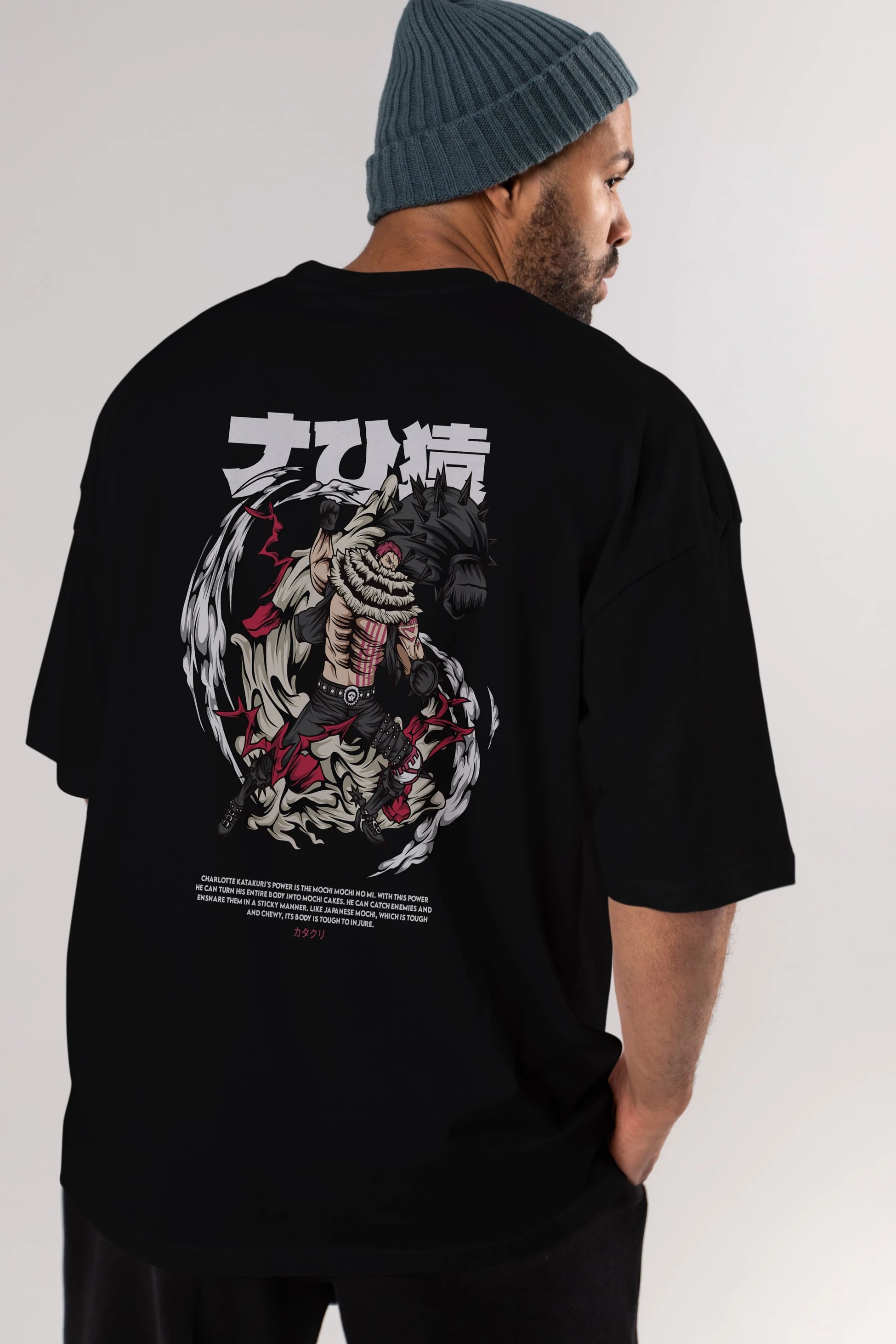 Katakuri Anime Arka Baskılı Oversize t-shirt Erkek Kadın Unisex