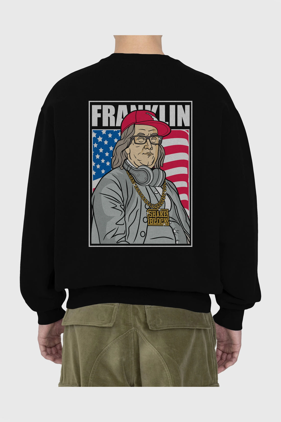 Franklin Rapper Arka Baskılı Oversize Sweatshirt Erkek Kadın Unisex
