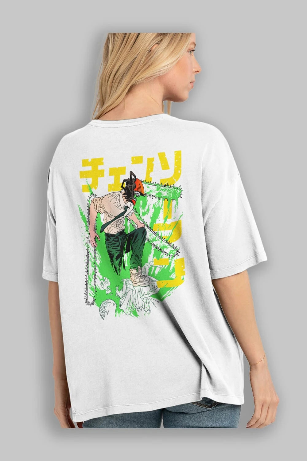 CHAINSAWMAN DENJI Anime Arka Baskılı Oversize t-shirt Erkek Kadın Unisex