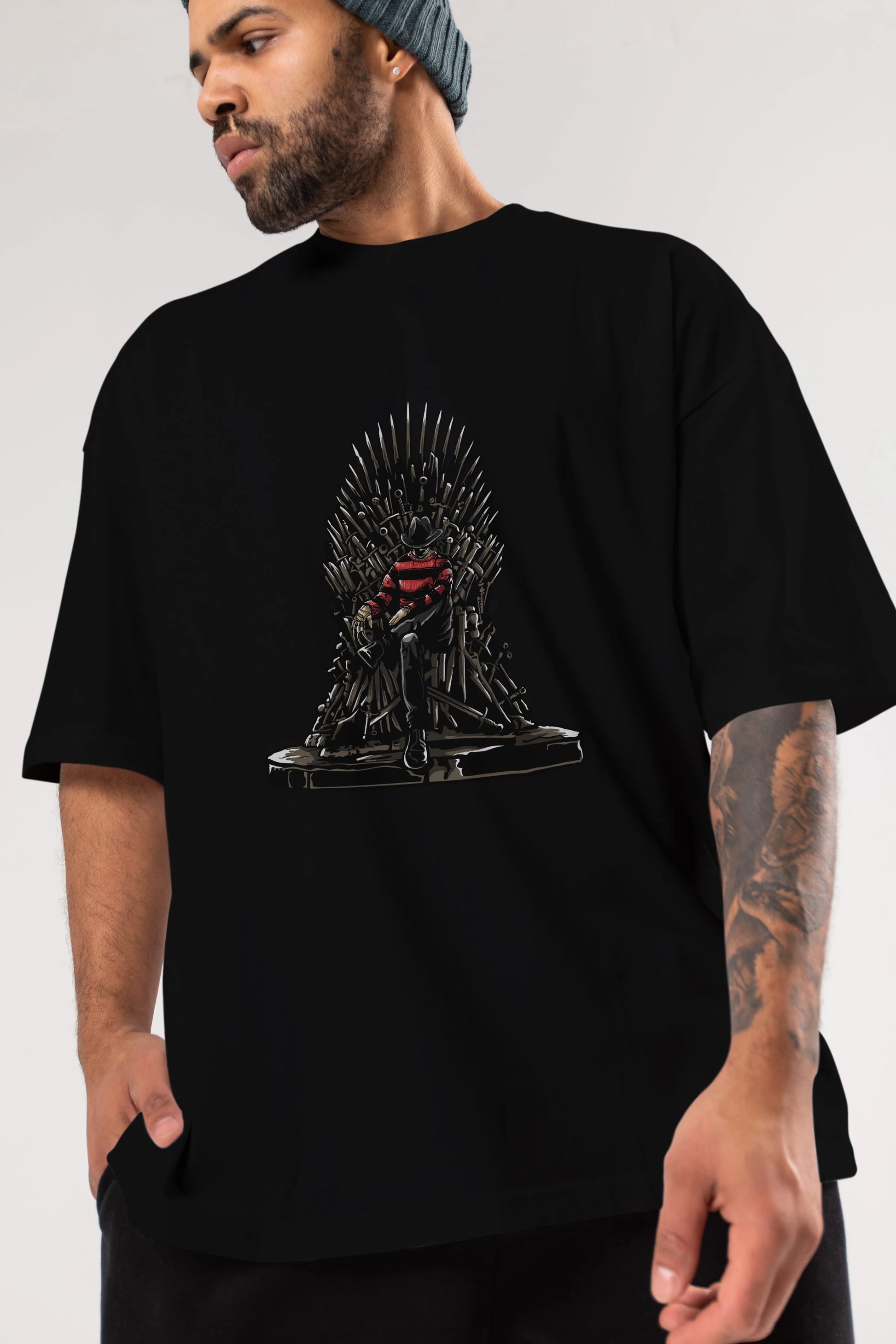 Nightmare Throne Ön Baskılı Oversize t-shirt Erkek Kadın Unisex %100 Pamuk tişort