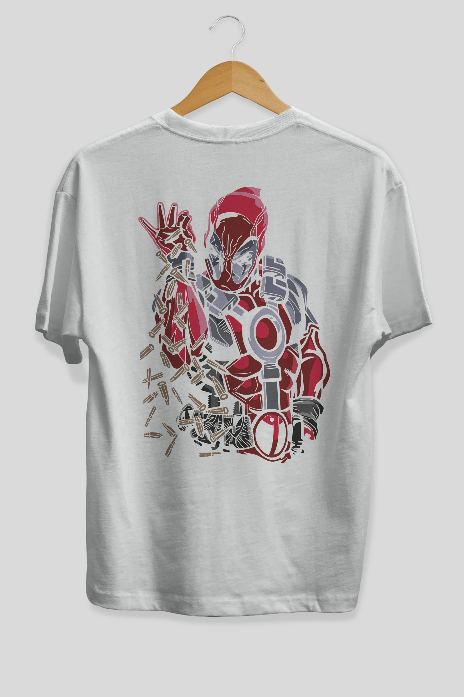 Deadpool (2) Arka Baskılı Oversize t-shirt Erkek Kadın Unisex %100 Pamuk Bisiklet Yaka tişort