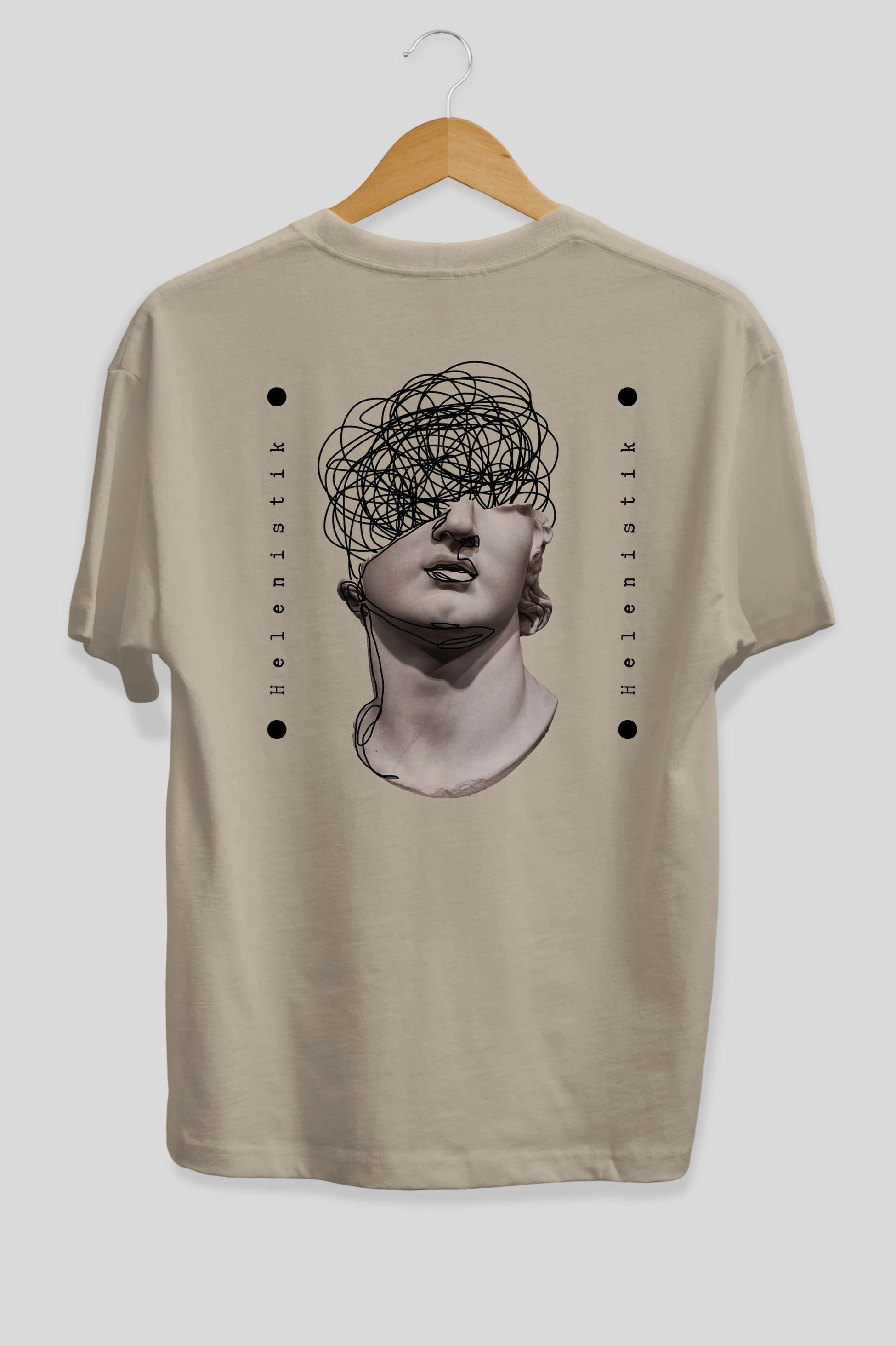 Heykel 2 Arka Baskılı Oversize t-shirt Erkek Kadın Unisex