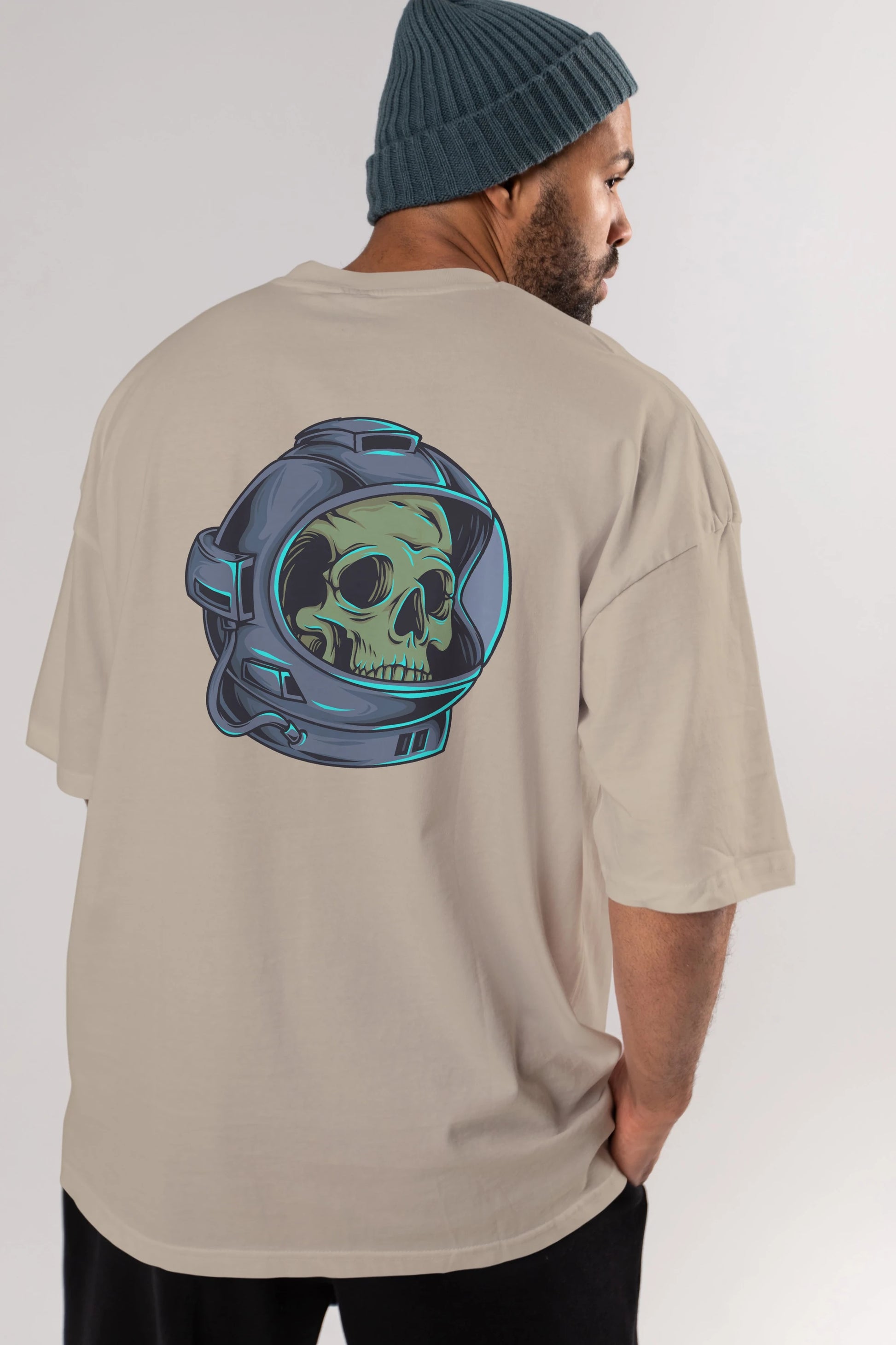 Astroskull Arka Baskılı Oversize t-shirt Erkek Kadın Unisex