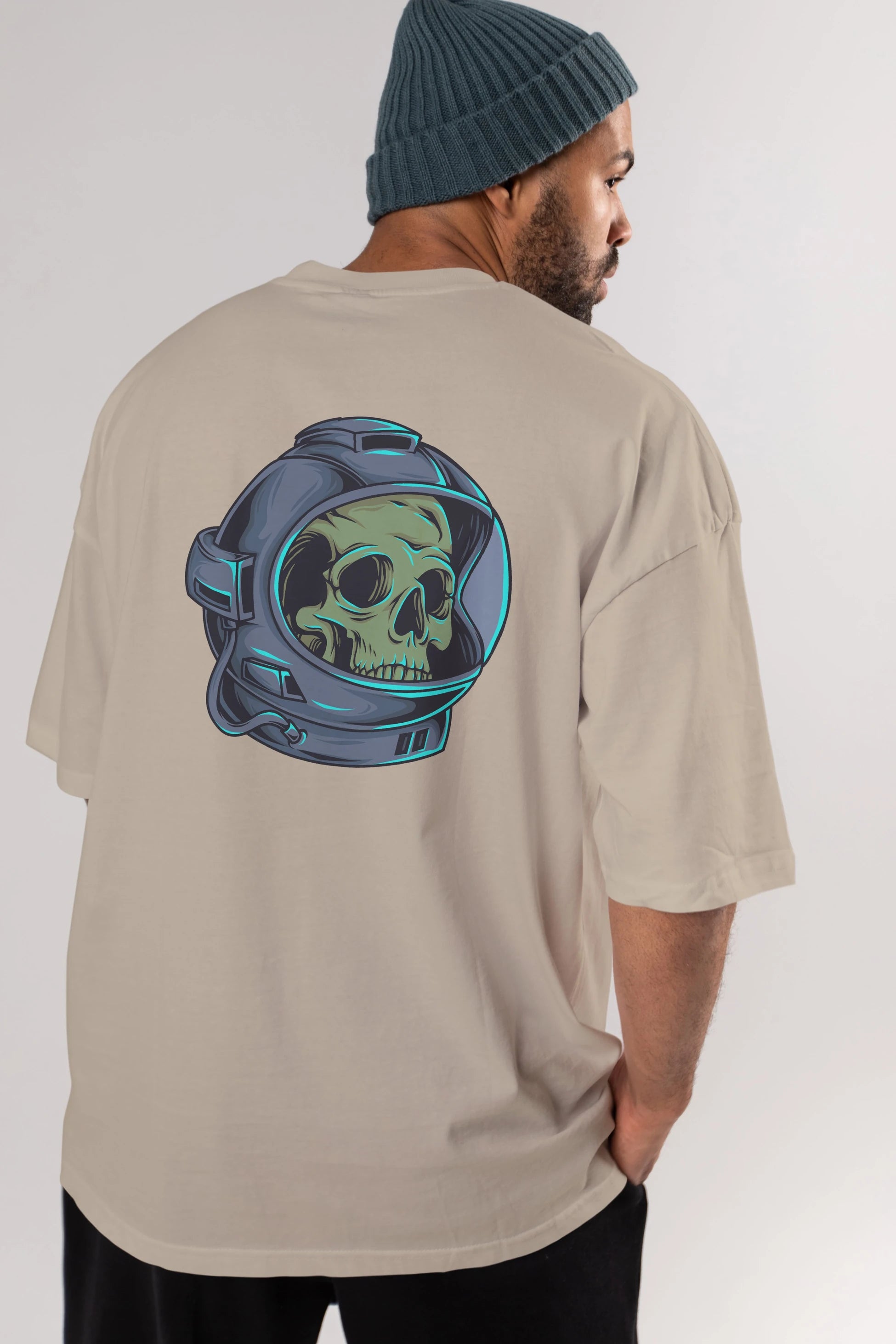 Astroskull Arka Baskılı Oversize t-shirt Erkek Kadın Unisex