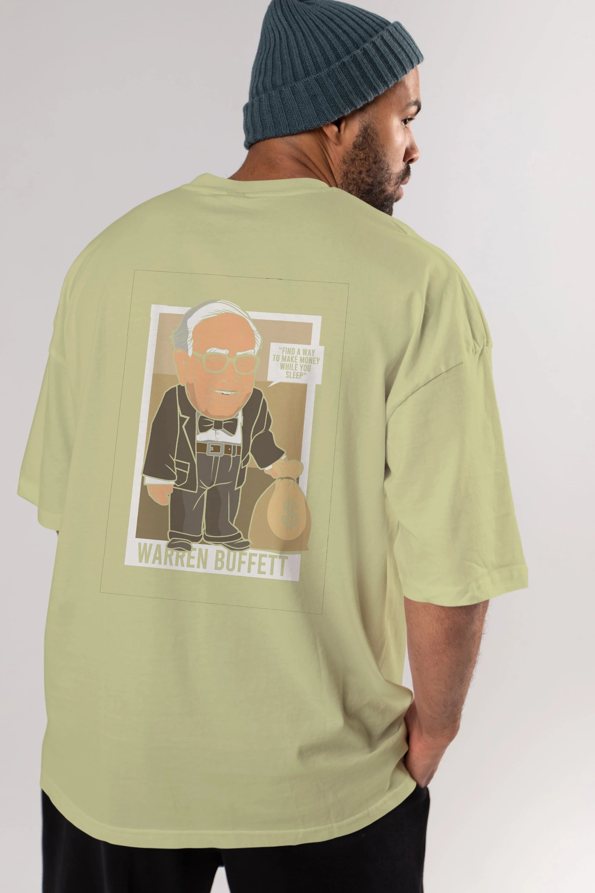 Warren Buffet Up Carl Arka Baskılı Oversize t-shirt Erkek Kadın Unisex %100 Pamuk tişort