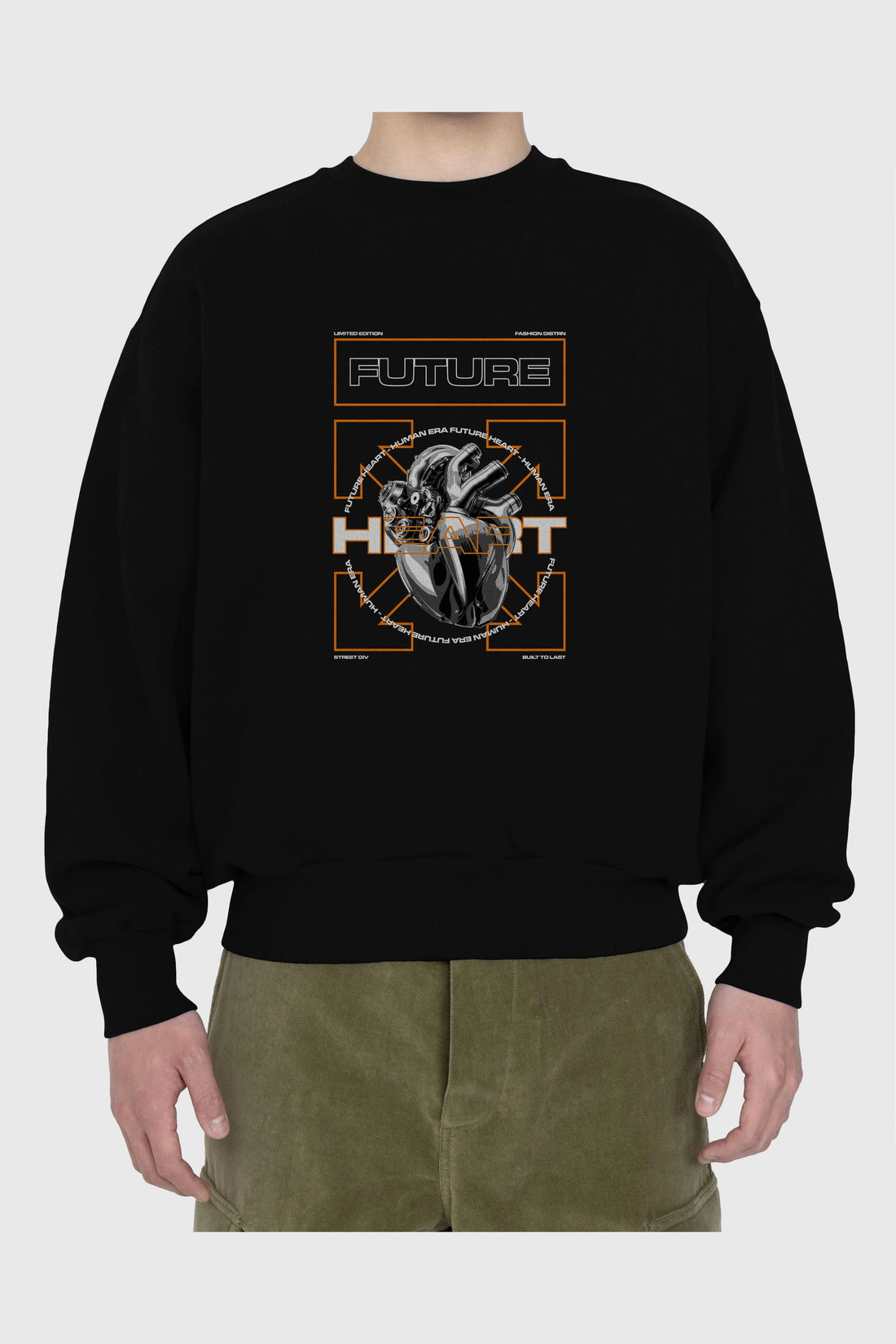 Future Heart Ön Baskılı Oversize Sweatshirt Erkek Kadın Unisex