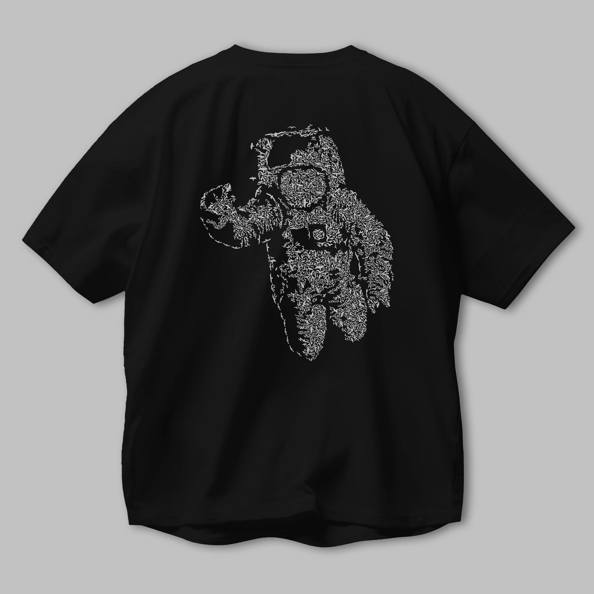 Flying Astronaut Arka Baskılı Oversize t-shirt %100 pamuk Erkek Kadın Unisex