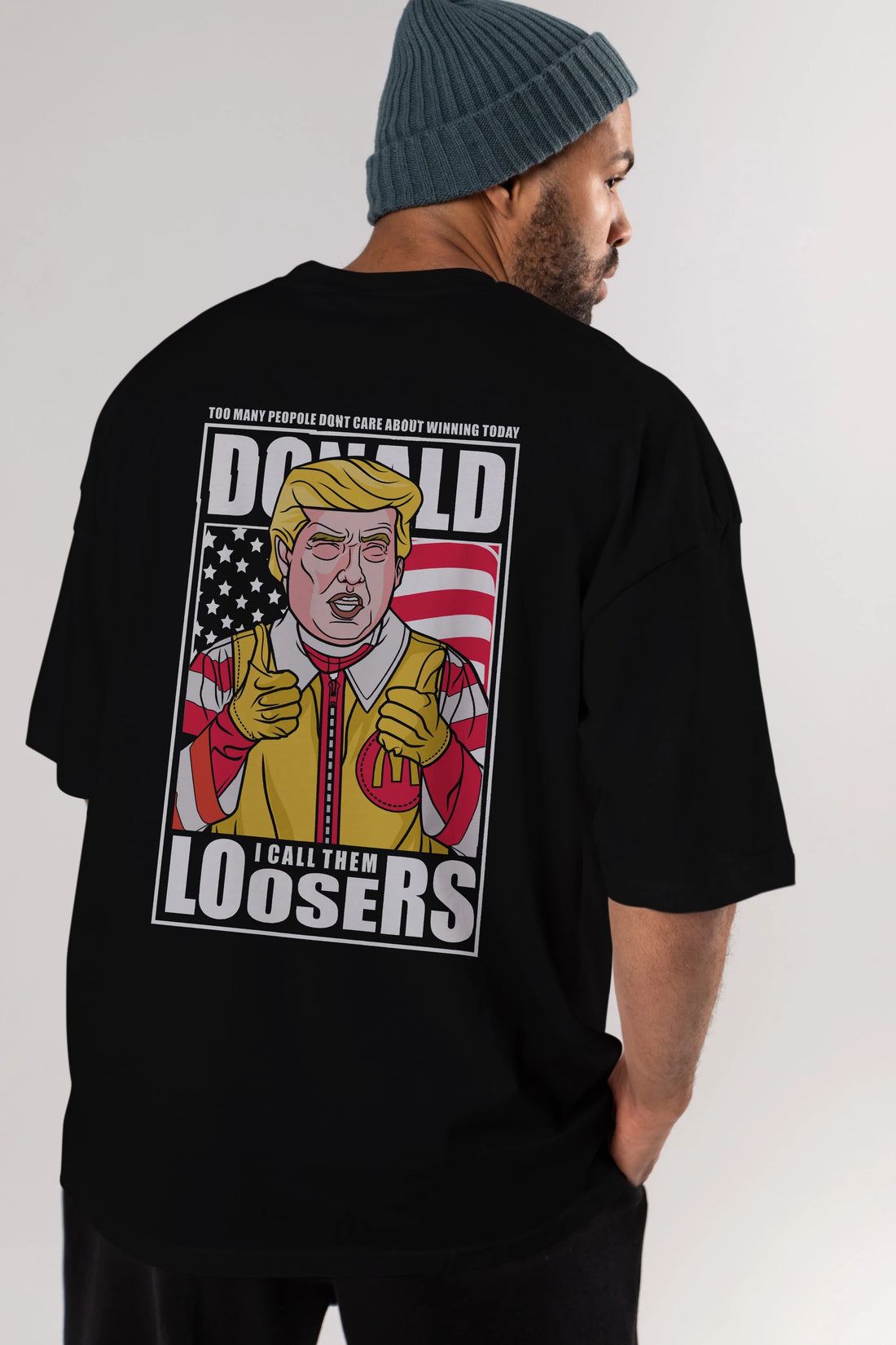 Ronald Trump Arka Baskılı Oversize t-shirt Erkek Kadın Unisex %100 Pamuk tişort