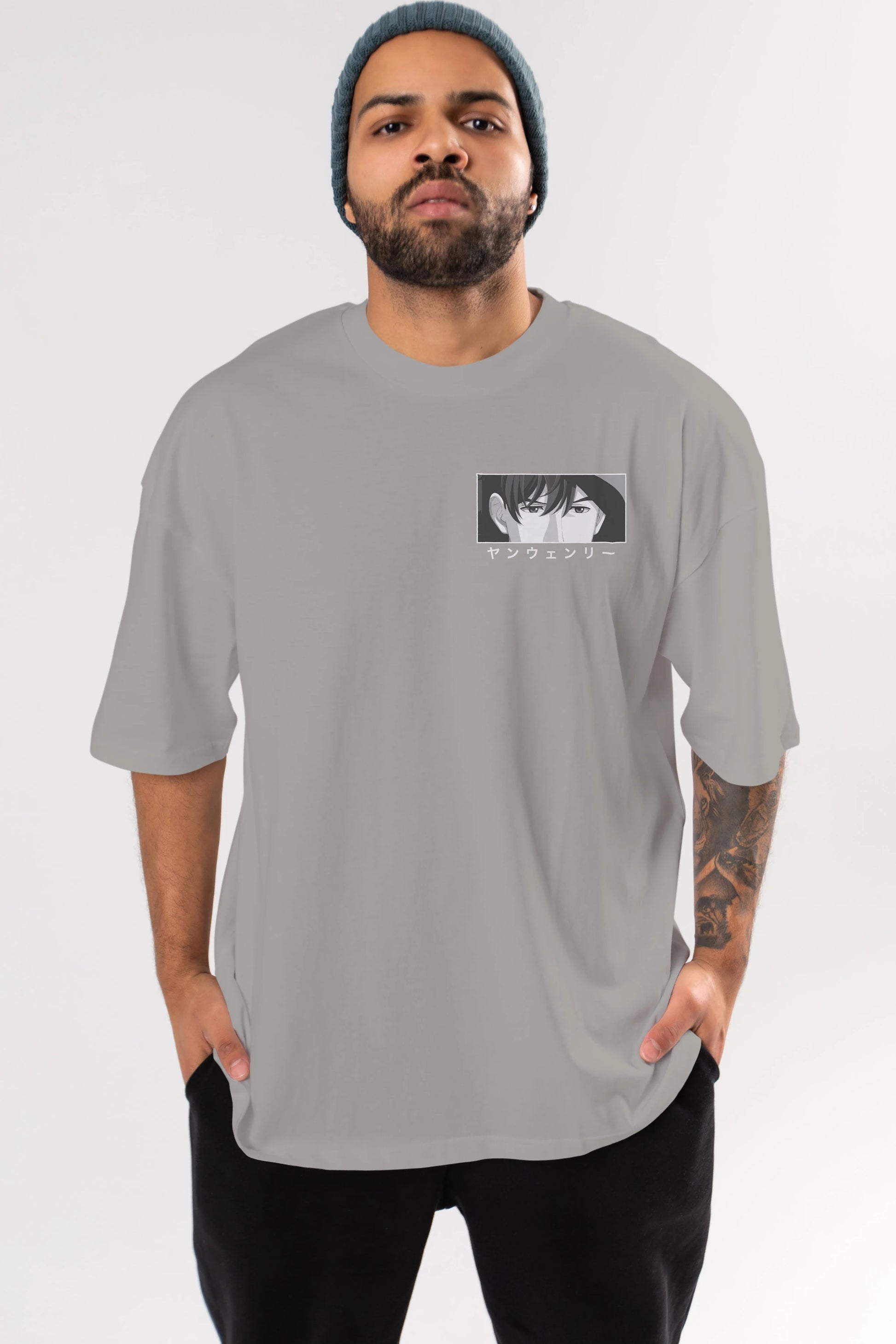 Wen-li Yang 1 Ön Sol Baskılı Oversize t-shirt Erkek Kadın Unisex %100 Pamuk Bisiklet Yaka tişort