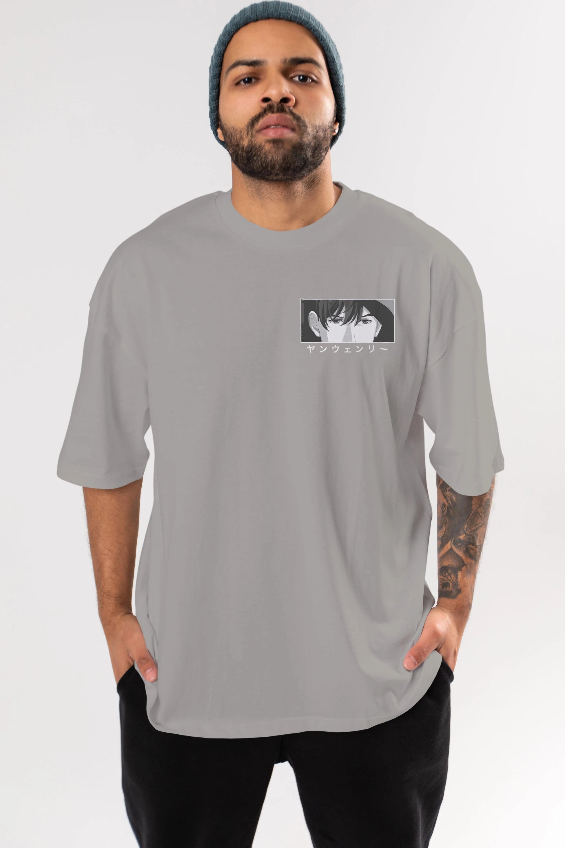 Wen-li Yang 1 Ön Sol Baskılı Oversize t-shirt Erkek Kadın Unisex %100 Pamuk Bisiklet Yaka tişort