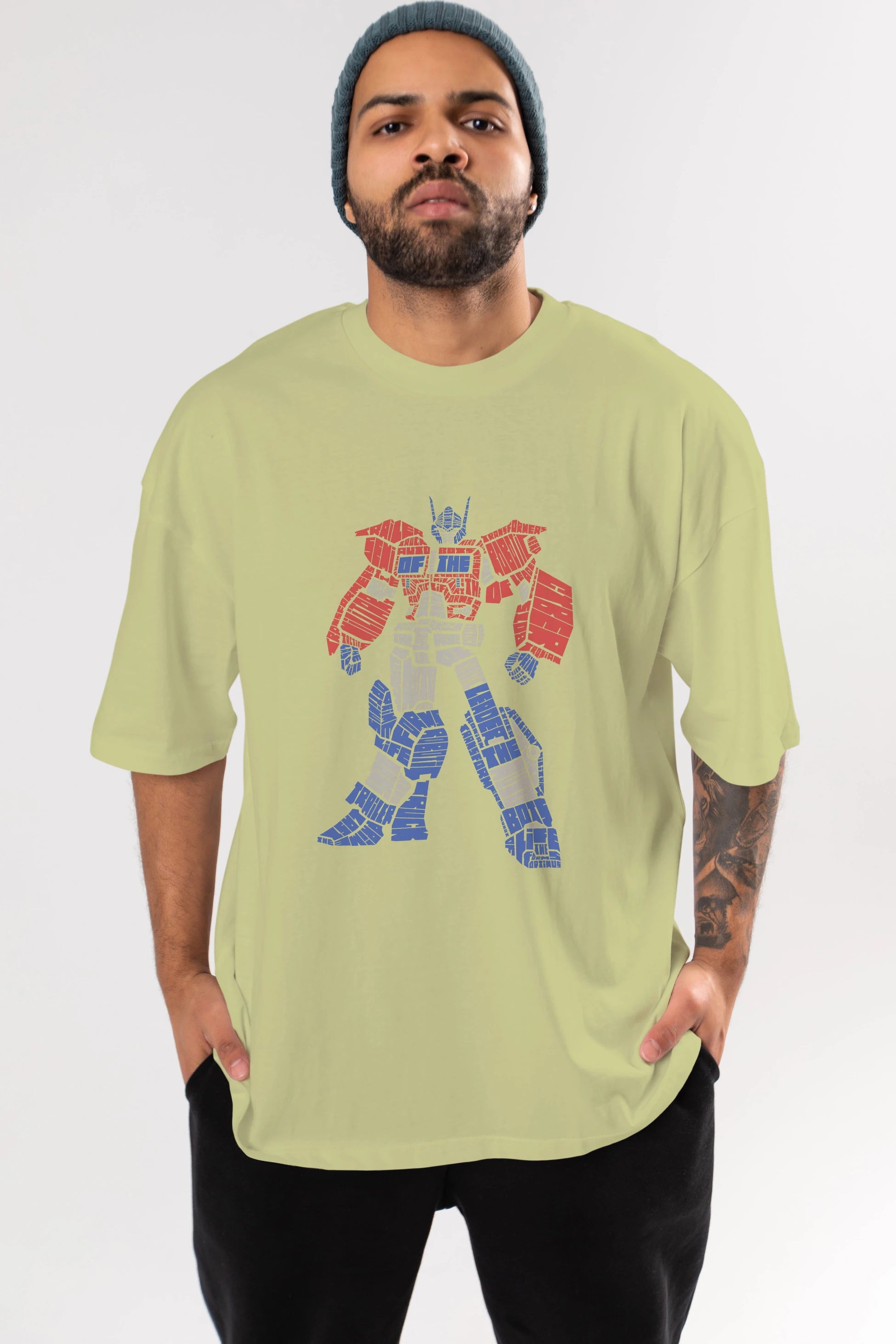 Optimus Prime Ön Baskılı Oversize t-shirt %100 pamuk Erkek Kadın Unisex