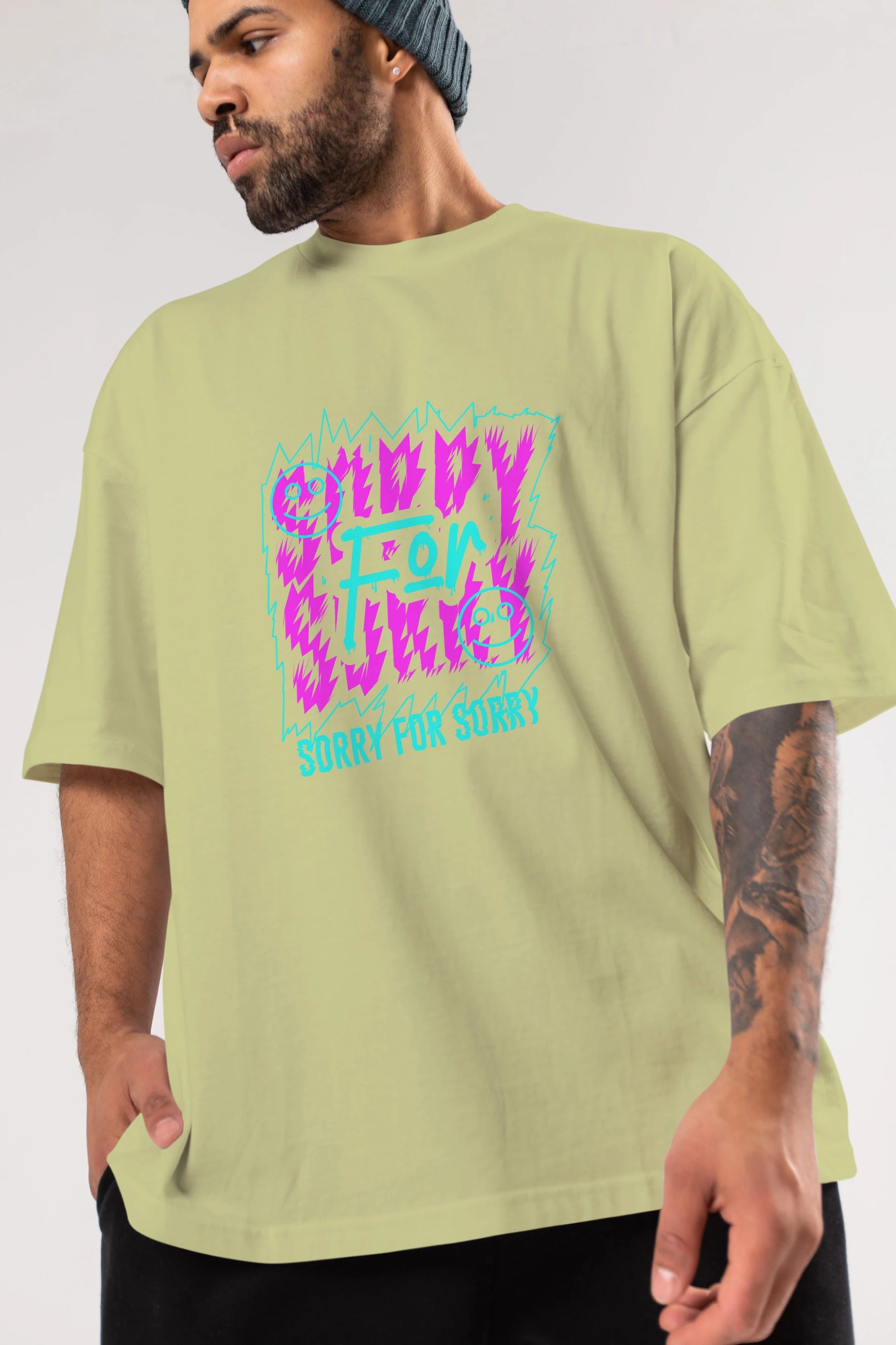 Sorry for Sorry Ön Baskılı Oversize t-shirt Erkek Kadın Unisex
