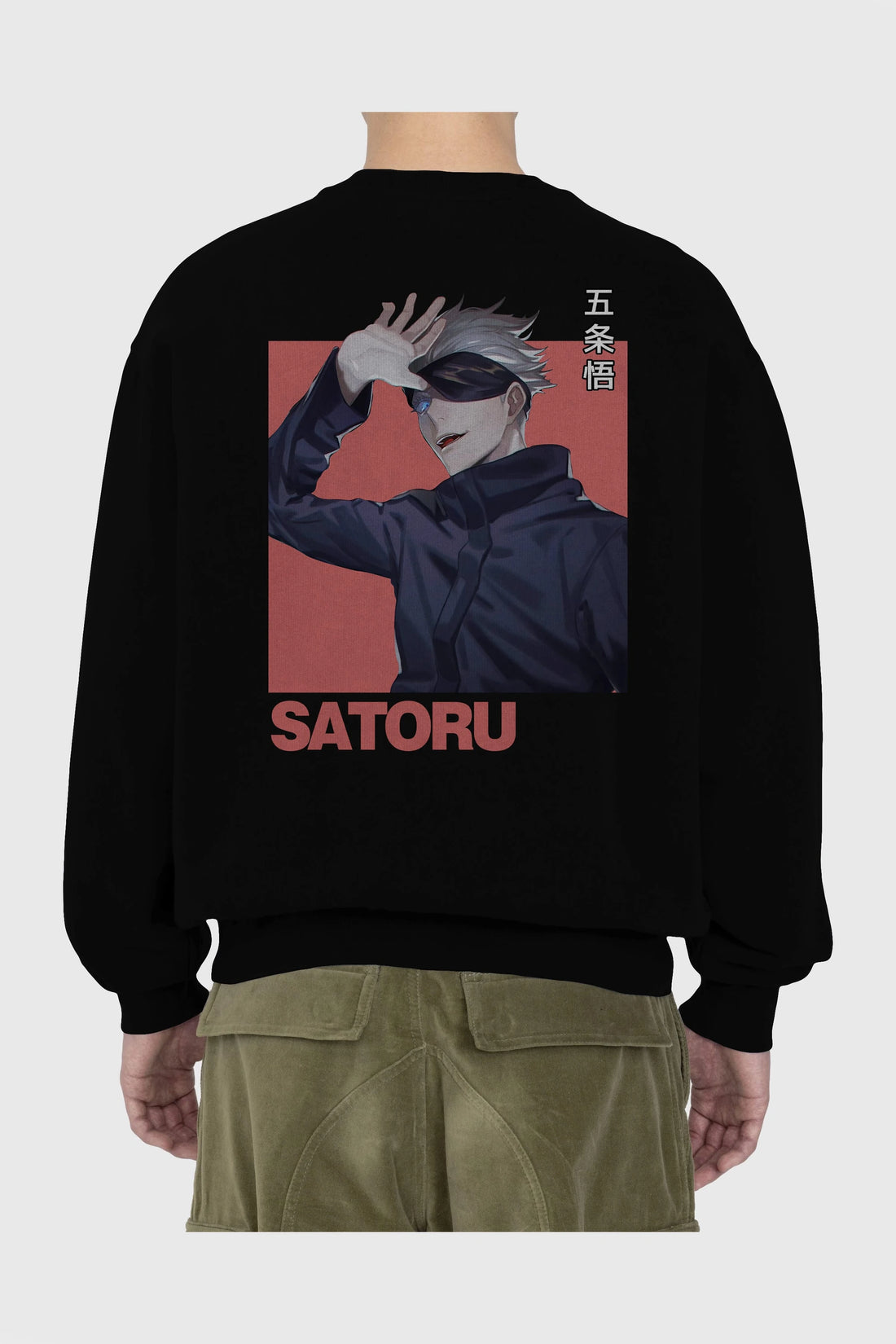 SATORU GOJO 2 Anime Arka Baskılı Oversize Sweatshirt Erkek Kadın Unisex