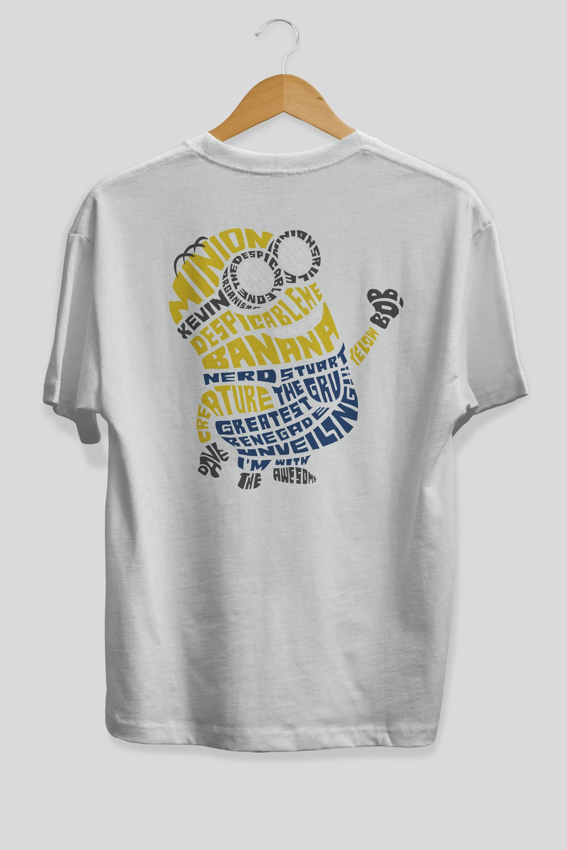 Minion Arka Baskılı Oversize t-shirt %100 pamuk Erkek Kadın Unisex
