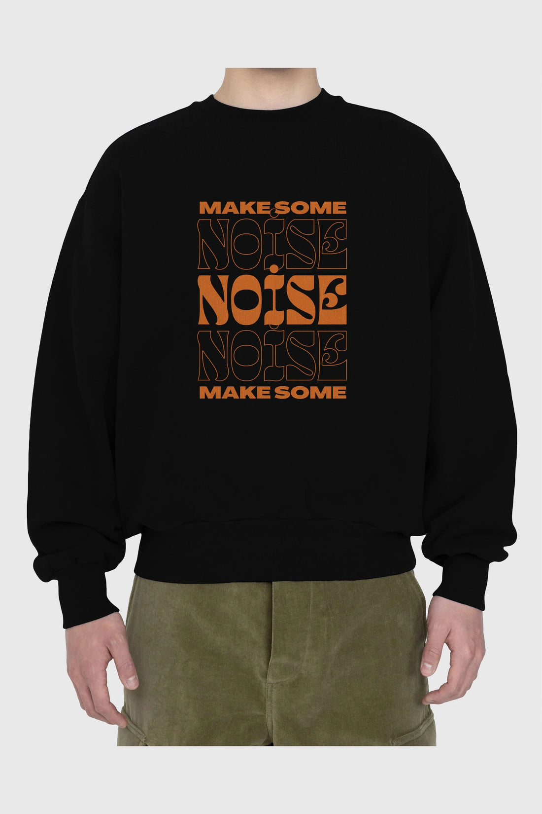 Make Some Noise Yazılı 2 Ön Baskılı Oversize Sweatshirt Erkek Kadın Unisex