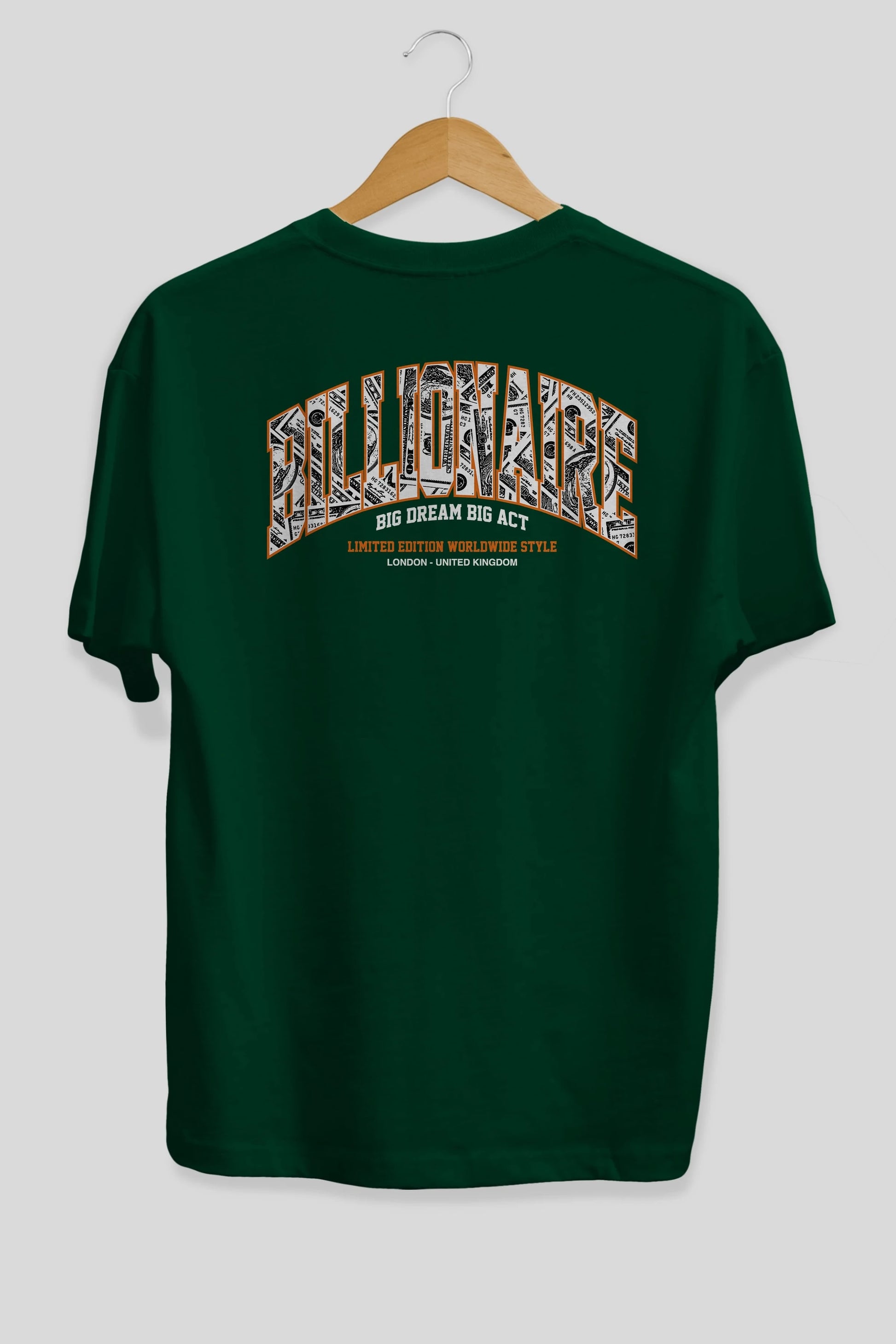Billionaire Arka Baskılı Oversize t-shirt Erkek Kadın Unisex