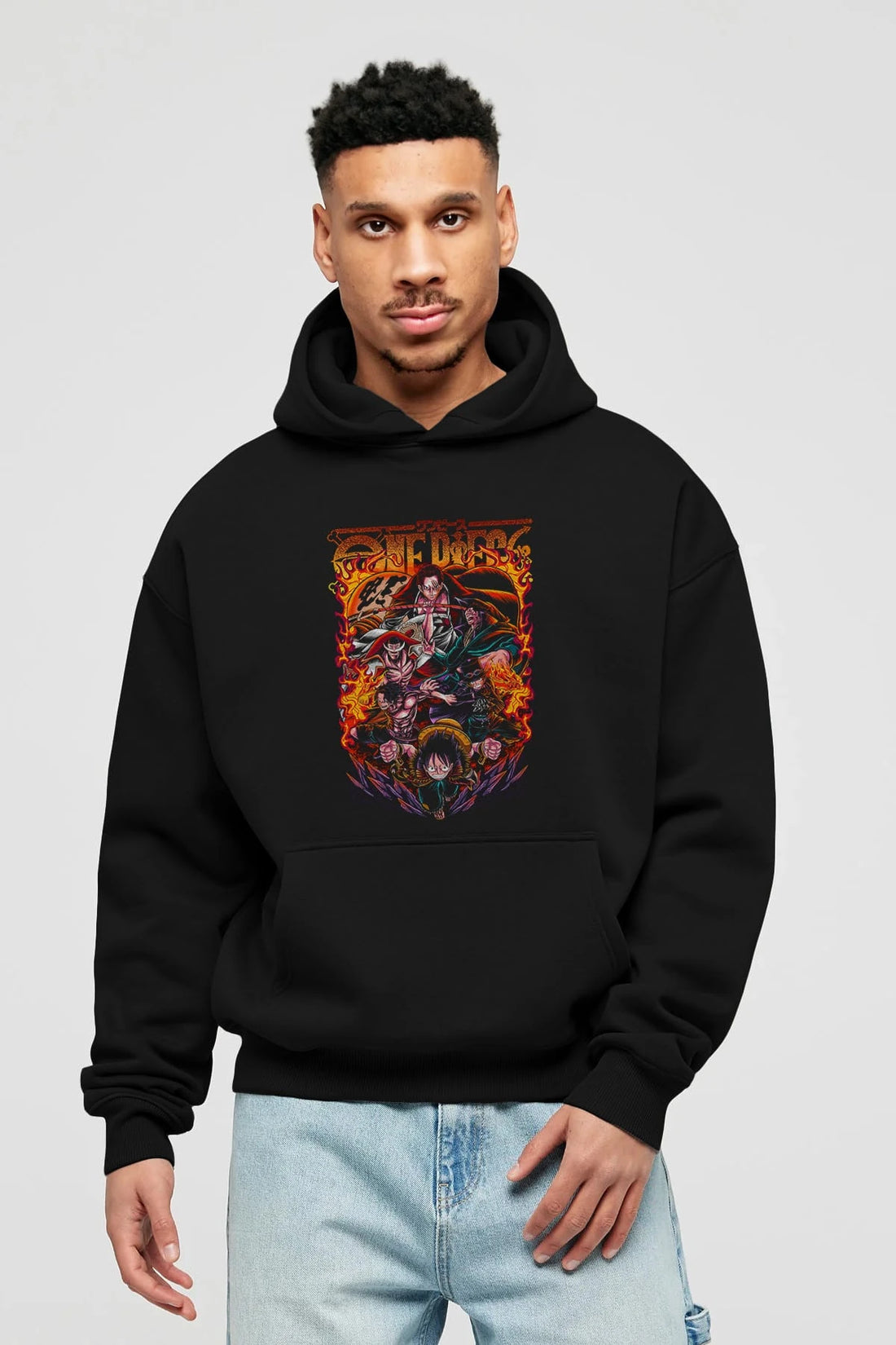 ONE PIECE (3) Anime Ön Baskılı Hoodie Oversize Kapüşonlu Sweatshirt Erkek Kadın Unisex