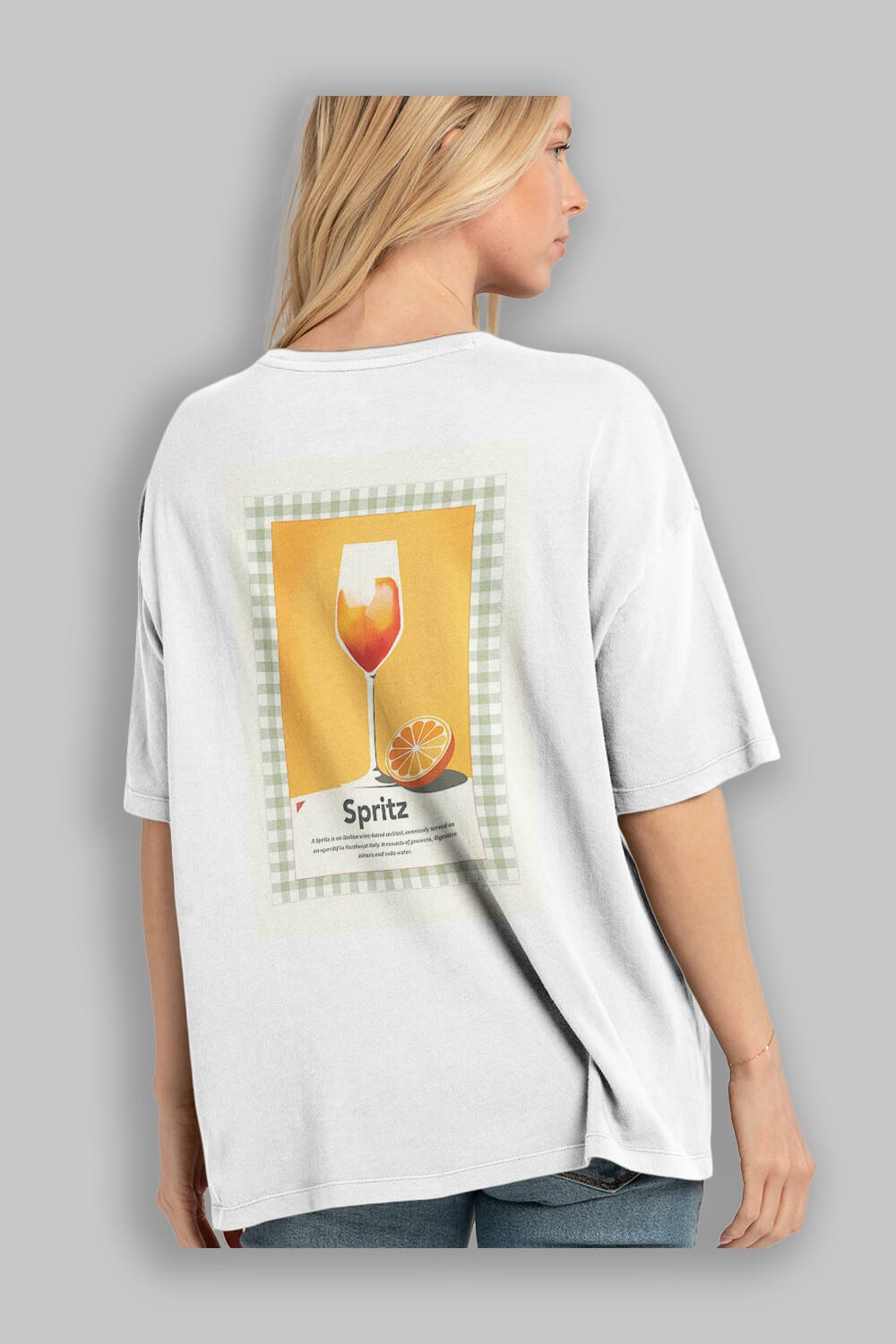 Aperol Spritz 5 Arka Baskılı Oversize t-shirt Erkek Kadın Unisex %100 Pamuk Bisiklet Yaka tişort