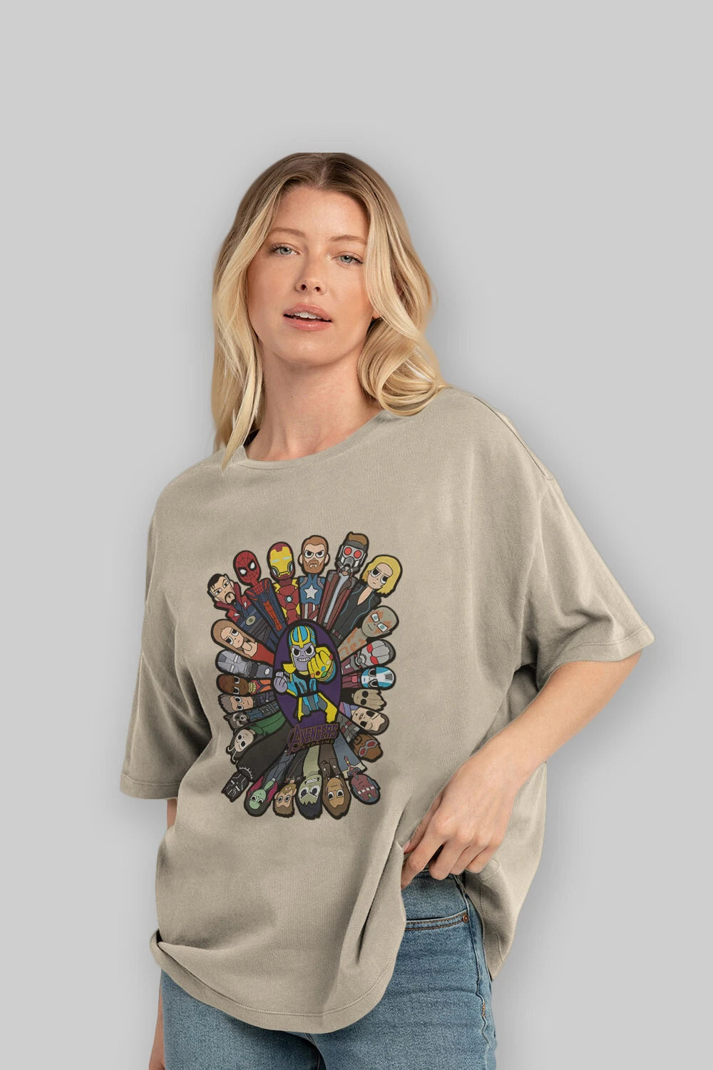 The Avengers (2) Ön Baskılı Oversize t-shirt Erkek Kadın Unisex %100 Pamuk Bisiklet Yaka tişort