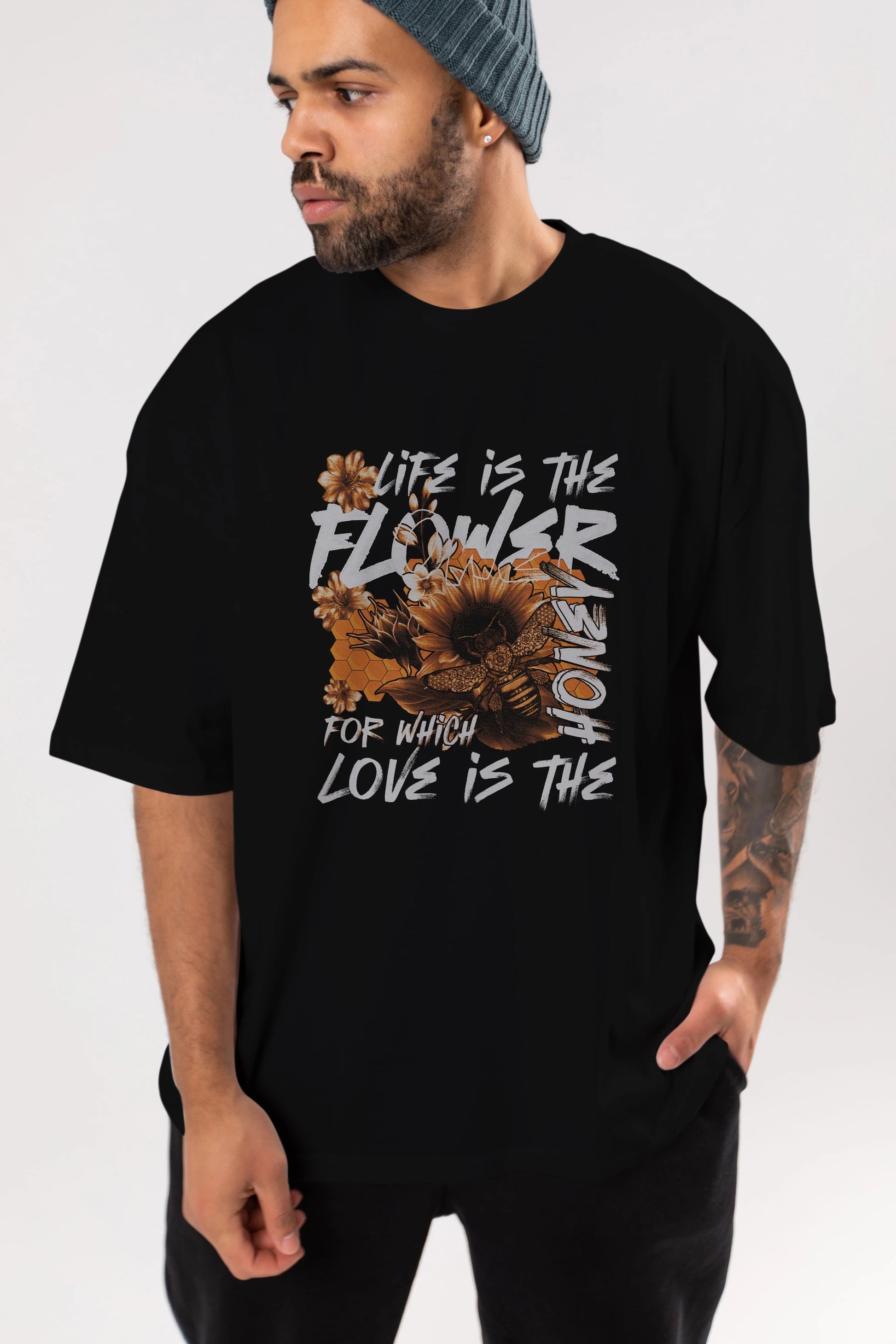 Life is the flower for which love is the honey Ön Baskılı Oversize t-shirt Erkek Kadın Unisex