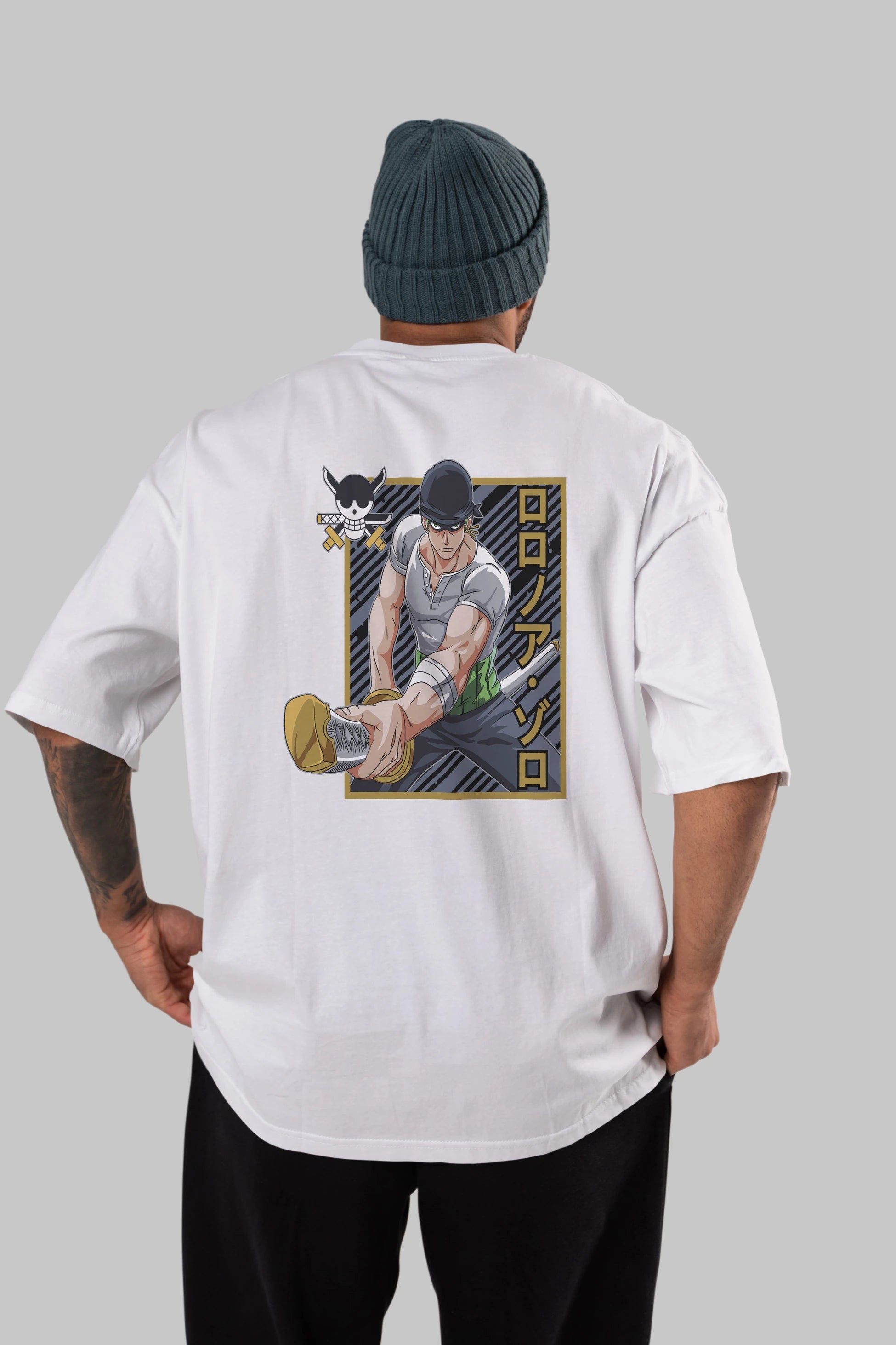 RORONOA ZORO Anime Arka Baskılı Oversize t-shirt Erkek Kadın Unisex