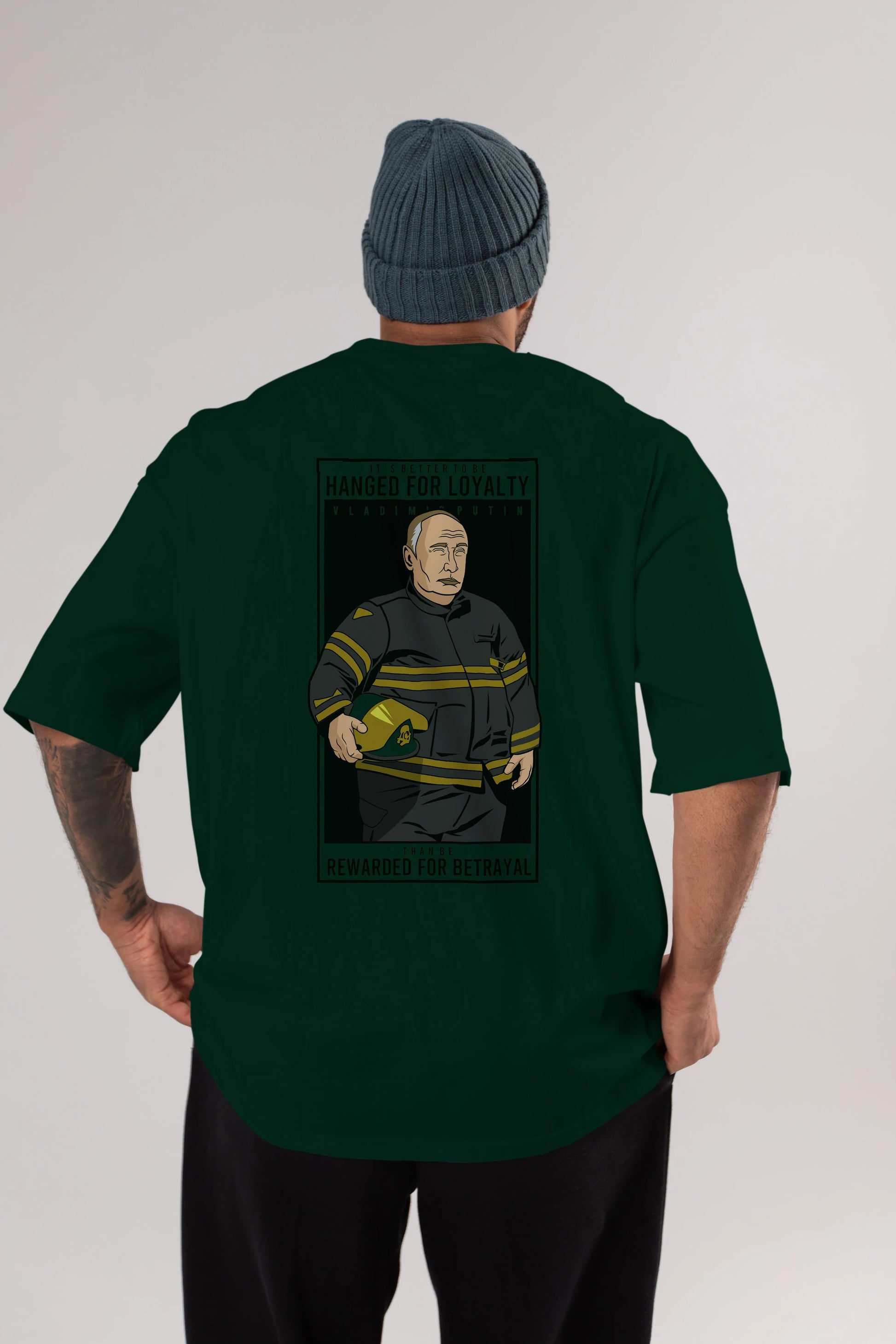 Putin Fireman Arka Baskılı Oversize t-shirt Erkek Kadın Unisex %100 Pamuk tişort