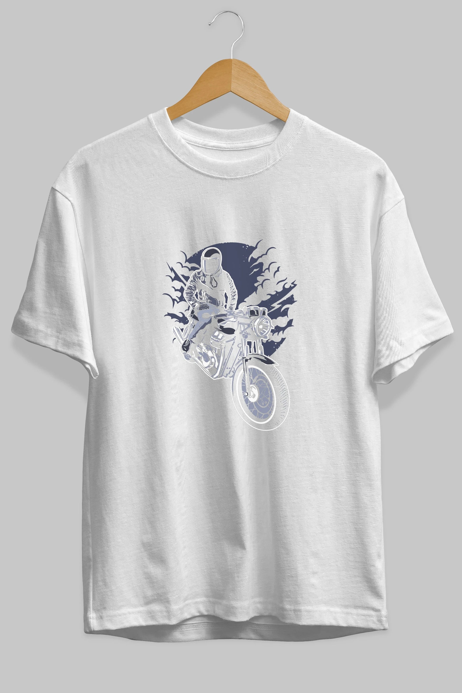 Night Rider Ön Baskılı Oversize t-shirt Erkek Kadın Unisex %100 Pamuk tişort