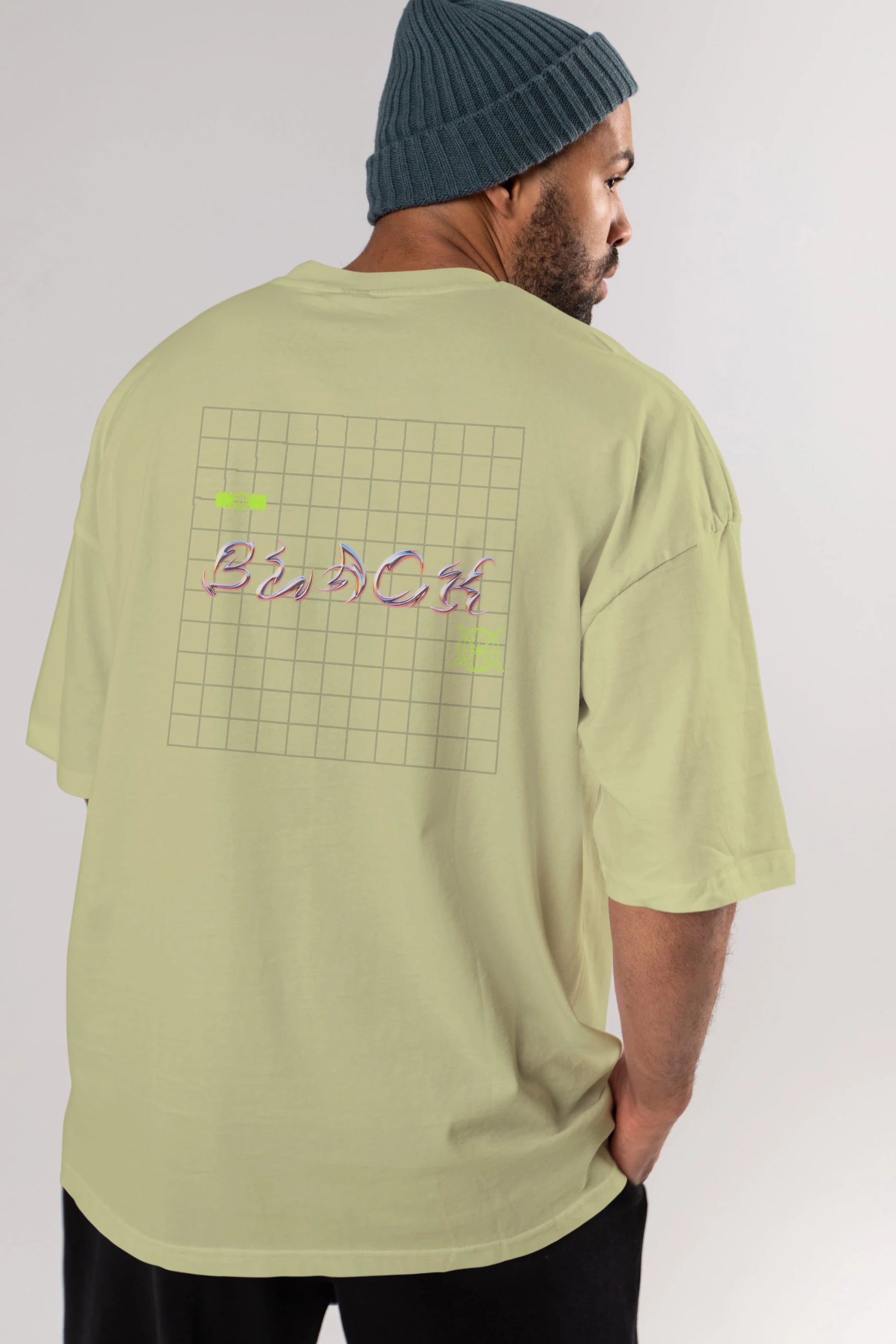 Black Yazılı Arka Baskılı Oversize t-shirt Erkek Kadın Unisex