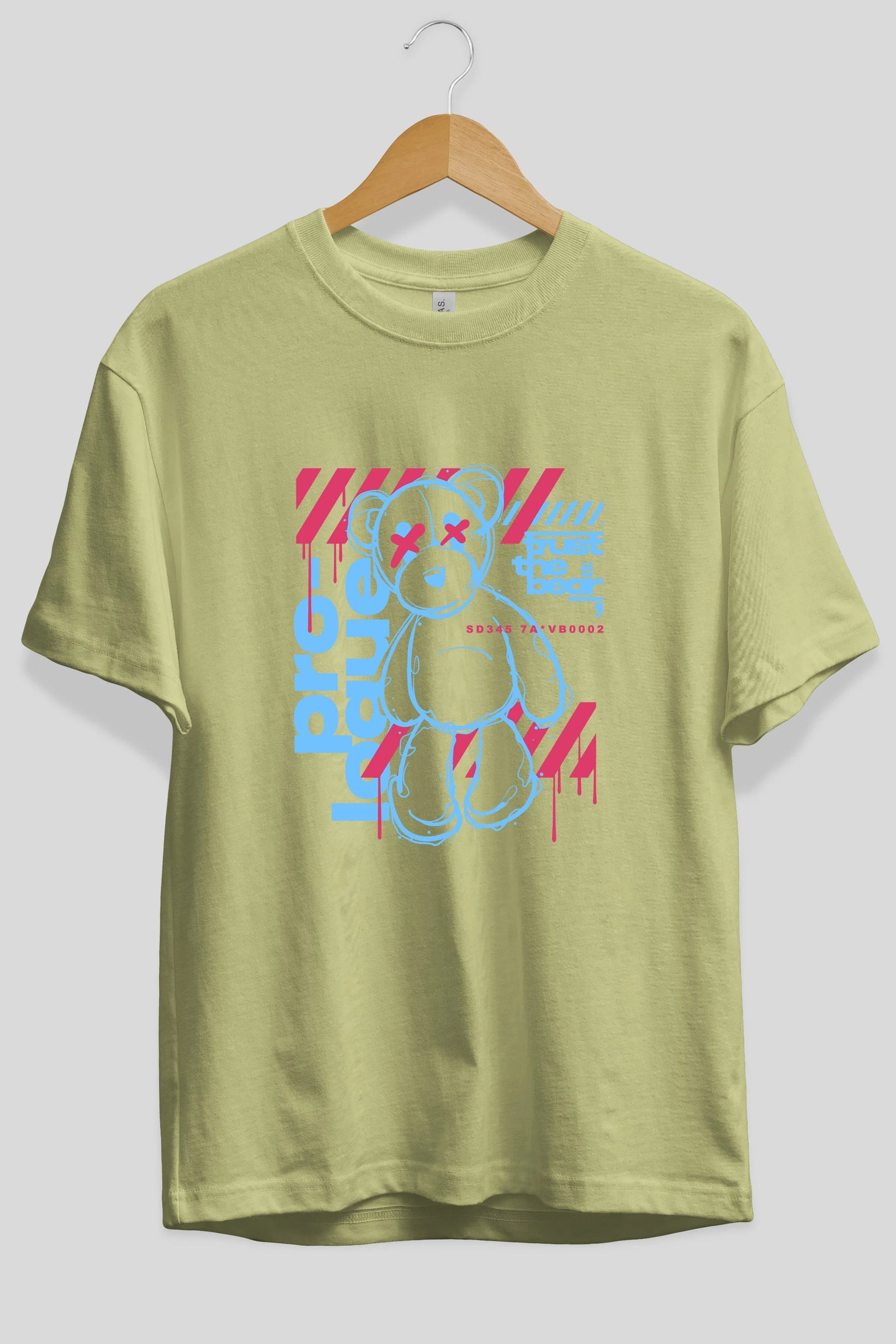 Trust The Bear Ön Baskılı Oversize t-shirt Erkek Kadın Unisex