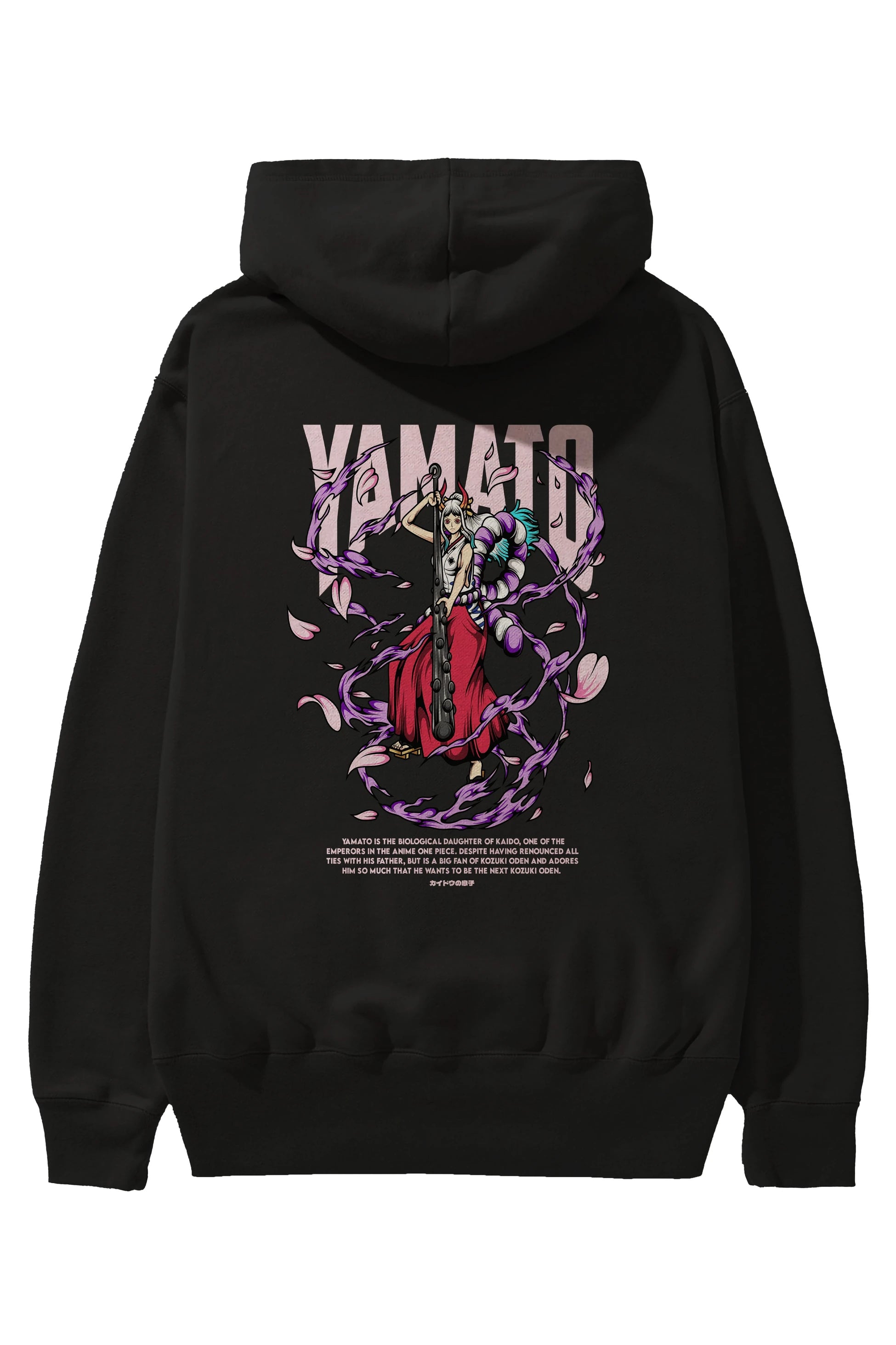 Yamato Anime Arka Baskılı Hoodie Oversize Kapüşonlu Sweatshirt Erkek Kadın Unisex