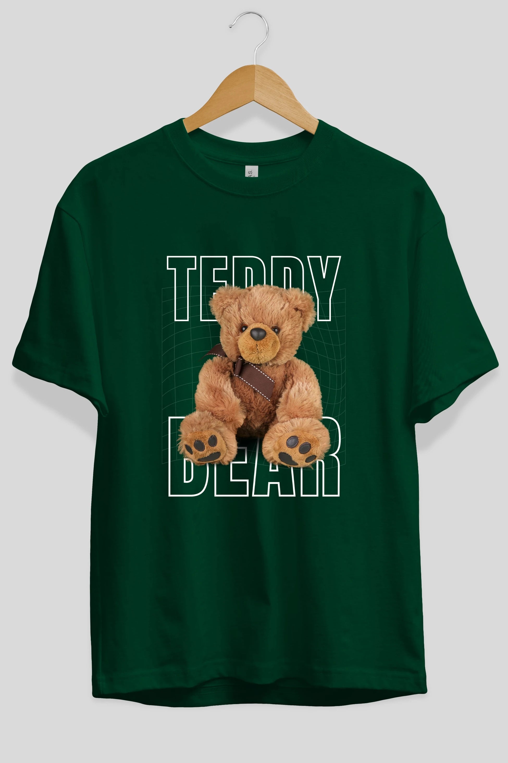 Teddy Bear Yazılı Ön Baskılı Oversize t-shirt Erkek Kadın Unisex %100 Pamuk