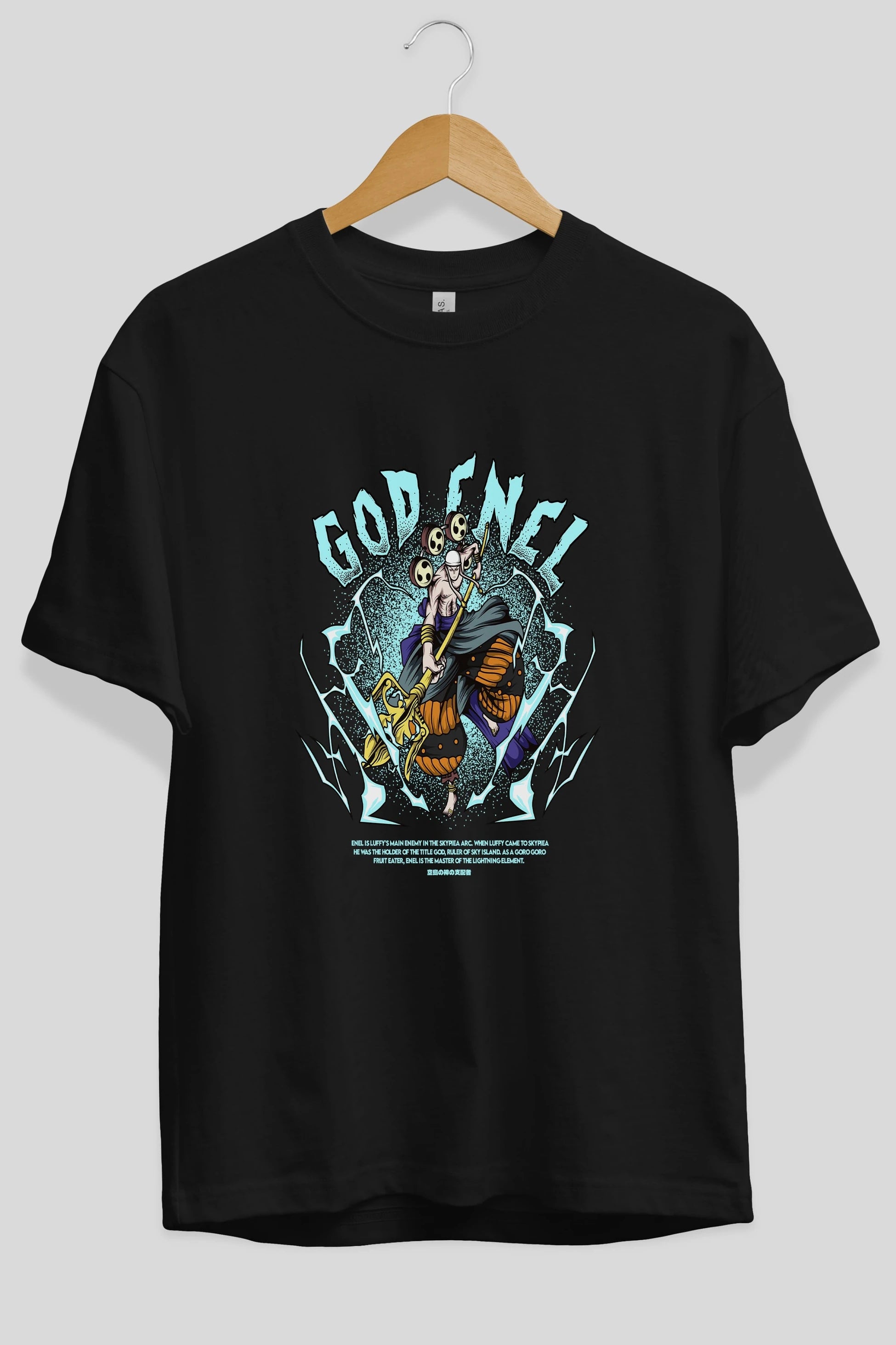 Eneru Anime Ön Baskılı Oversize t-shirt %100 pamuk Erkek Kadın Unisex