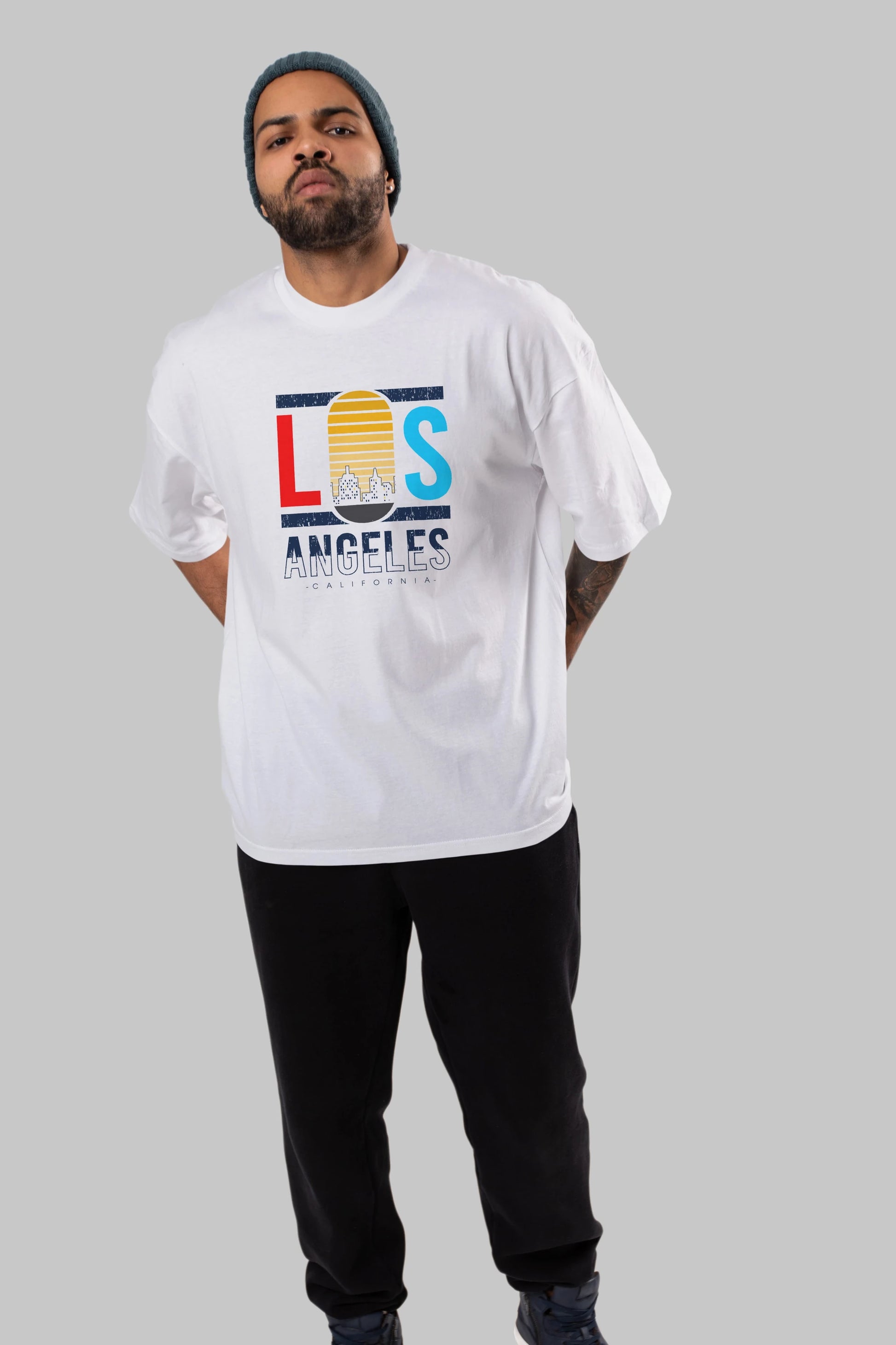 Los Angeles Ön Baskılı Oversize t-shirt Erkek Kadın Unisex