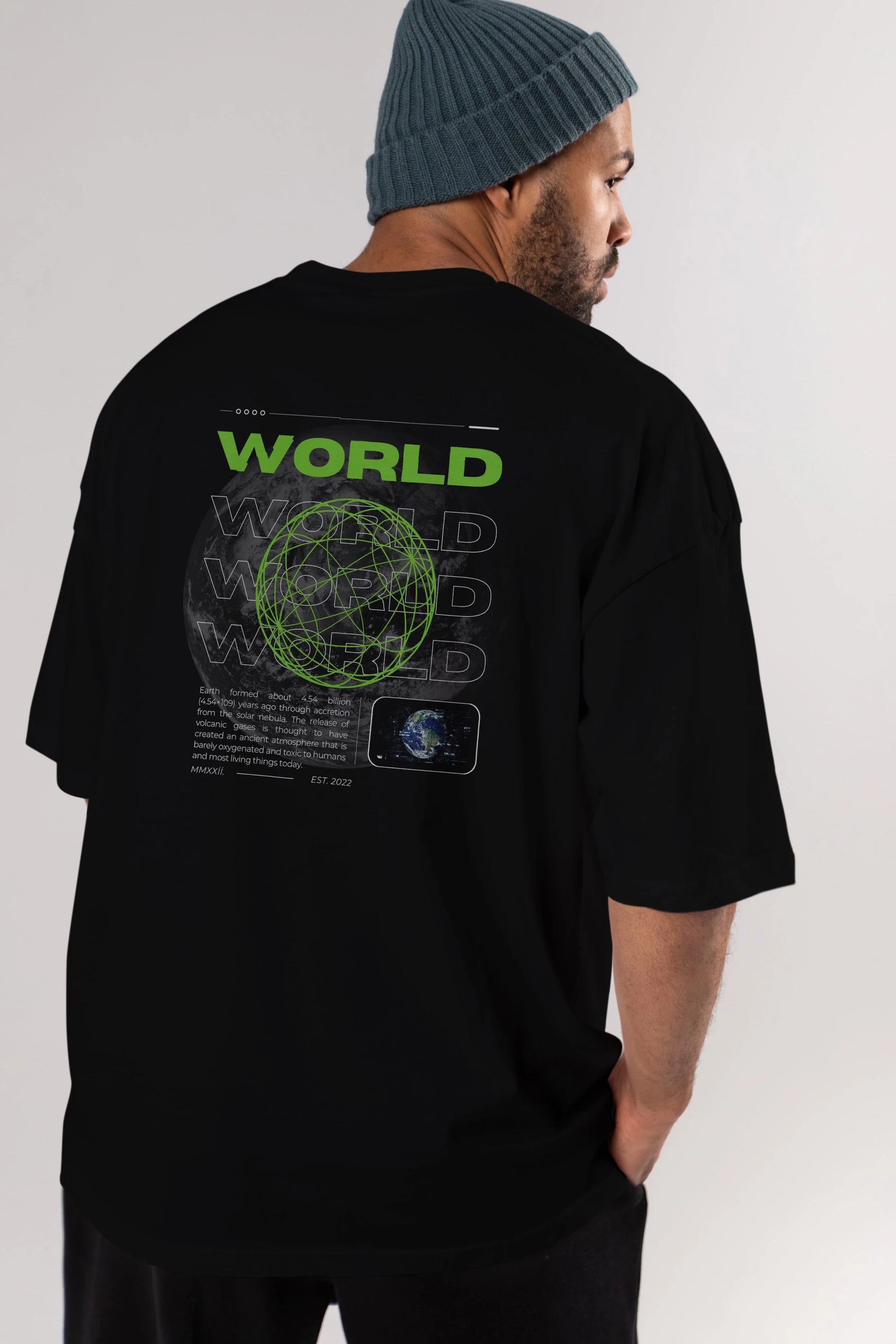 World Streetwear Arka Baskılı Oversize t-shirt Erkek Kadın Unisex