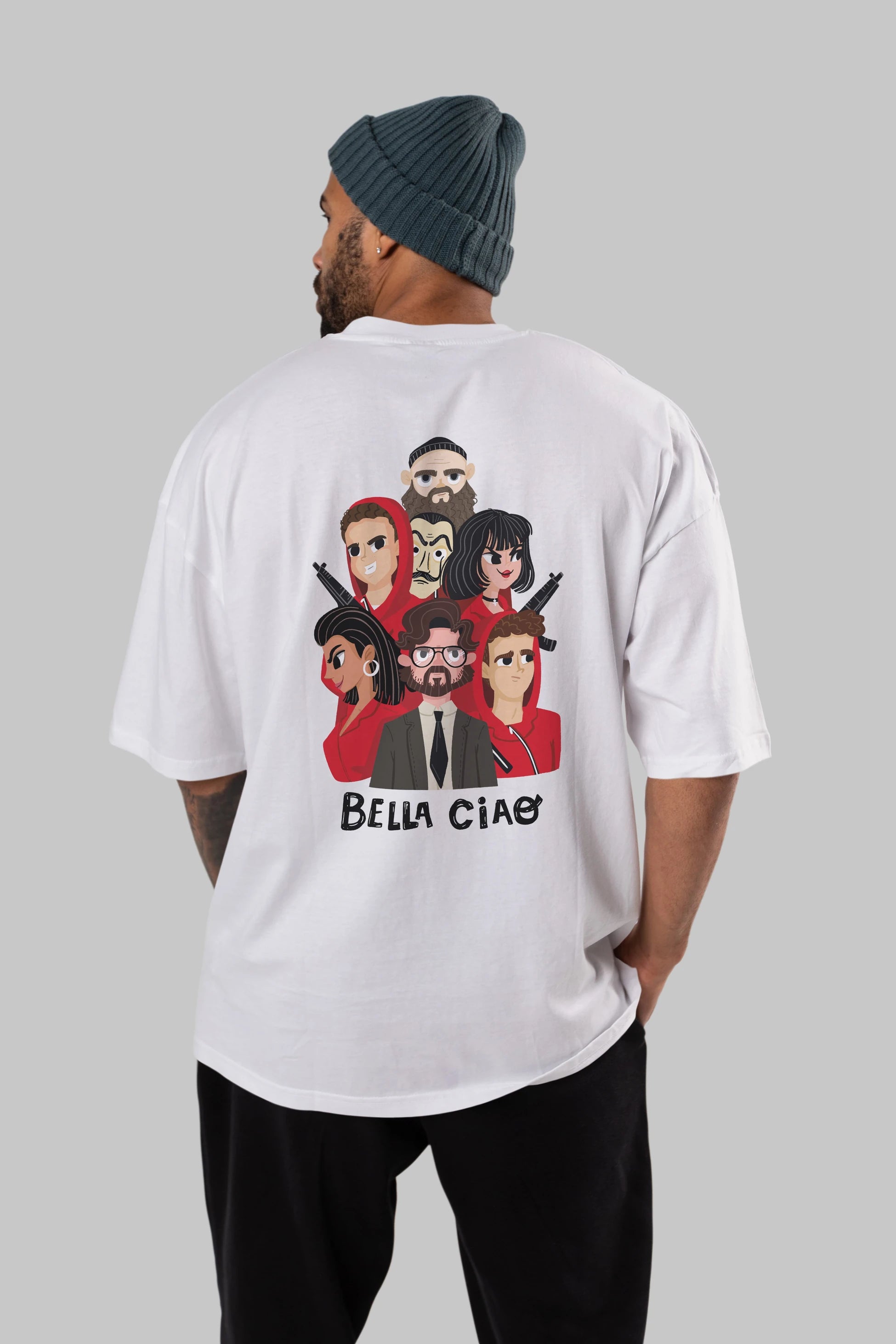 La Casa De Papel (13) Arka Baskılı Oversize t-shirt Erkek Kadın Unisex %100 Pamuk Bisiklet Yaka tişort