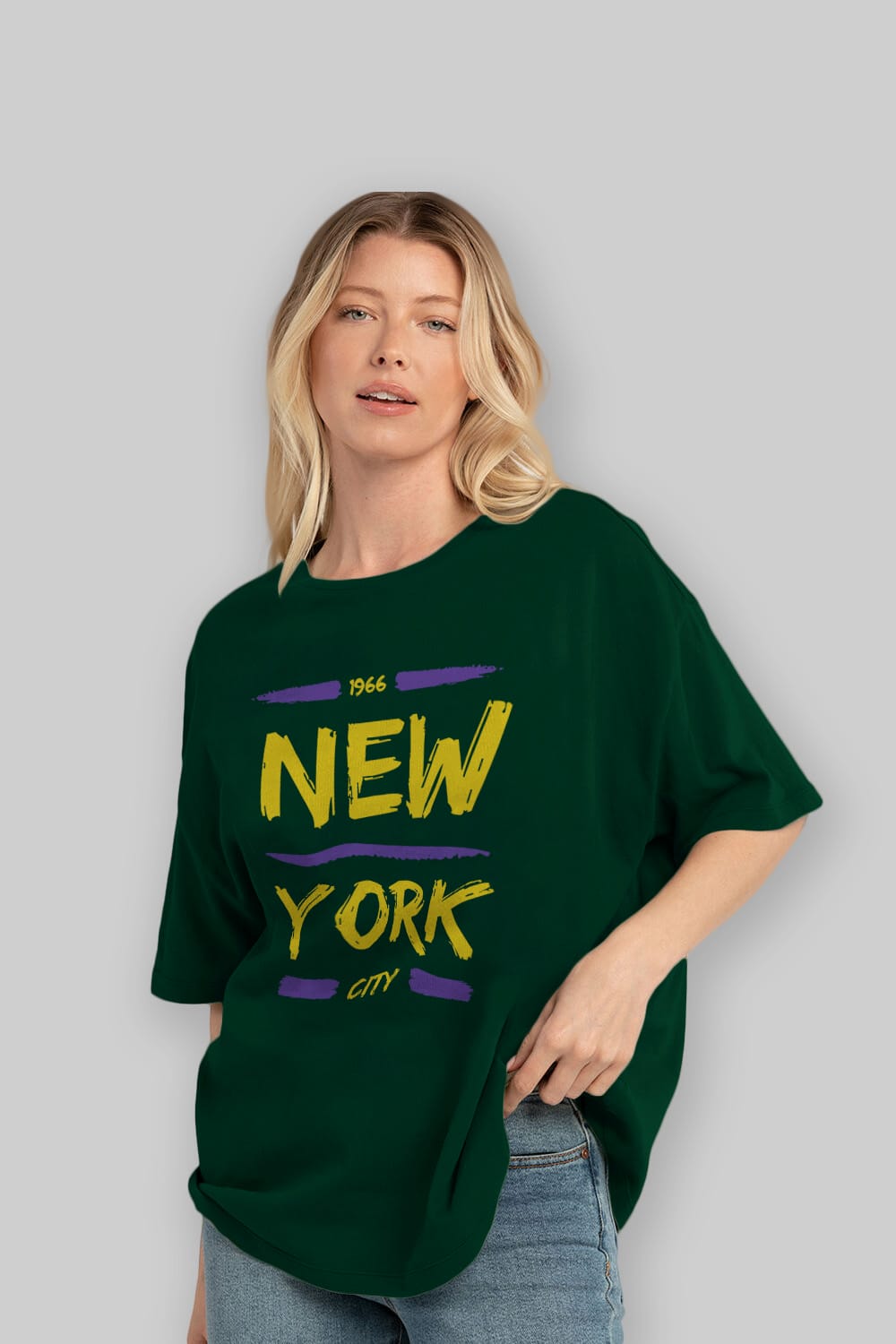 New York City 2 Ön Baskılı Oversize t-shirt Erkek Kadın Unisex