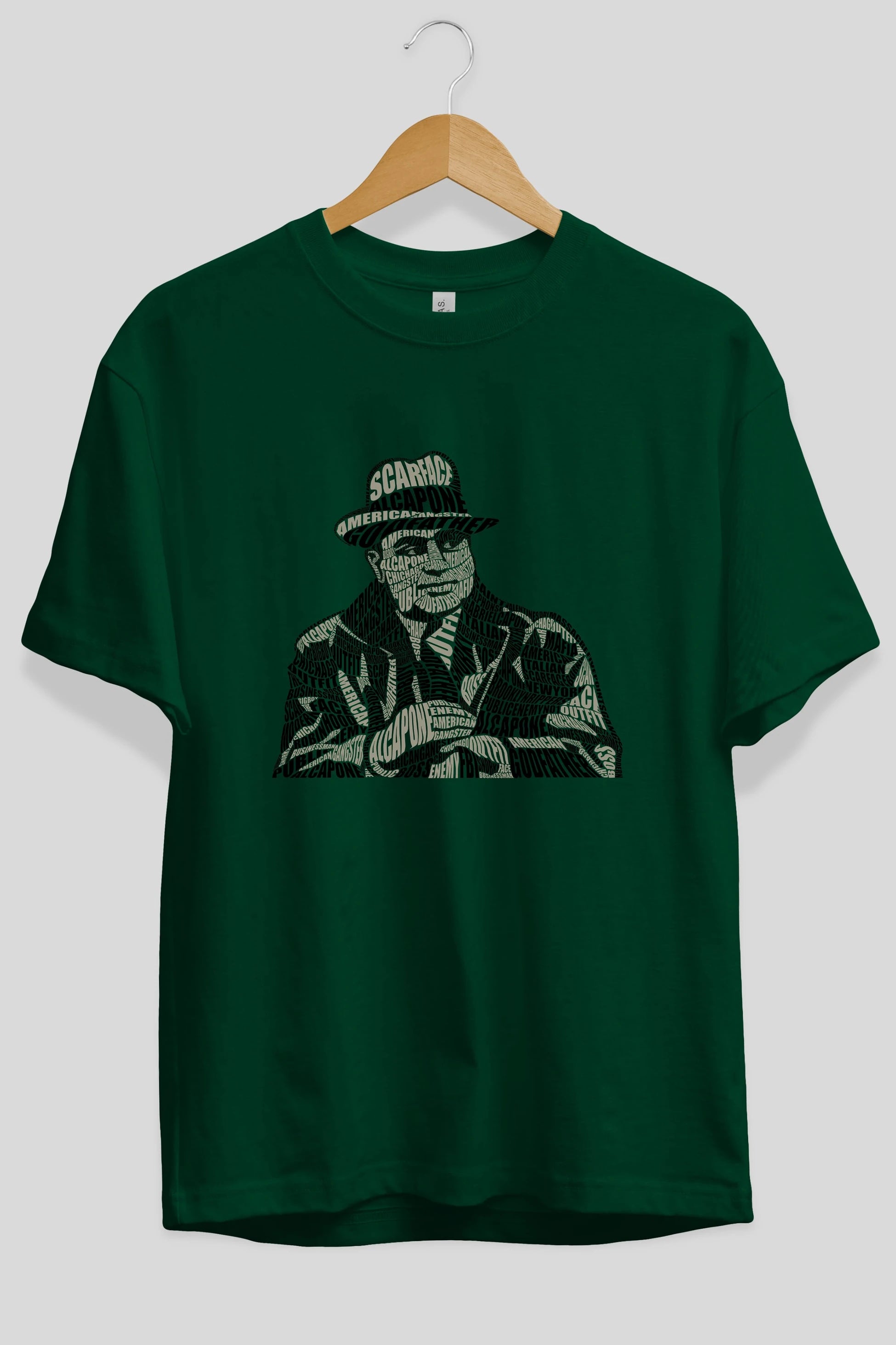 Al Capone Calligram Ön Baskılı Oversize t-shirt %100 pamuk Erkek Kadın Unisex