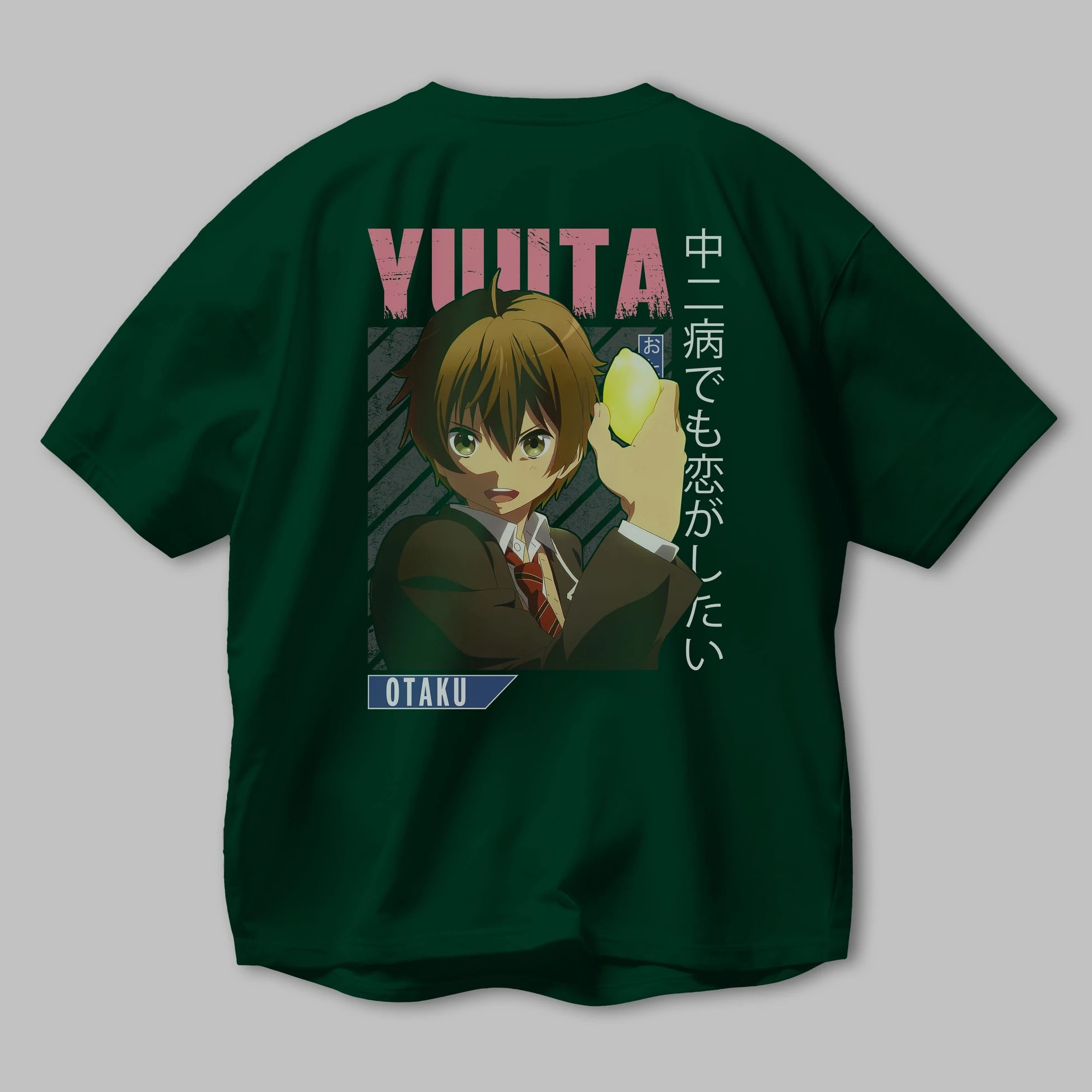 Yuuta Togashi 2 Anime Arka Baskılı Oversize t-shirt Erkek Kadın Unisex