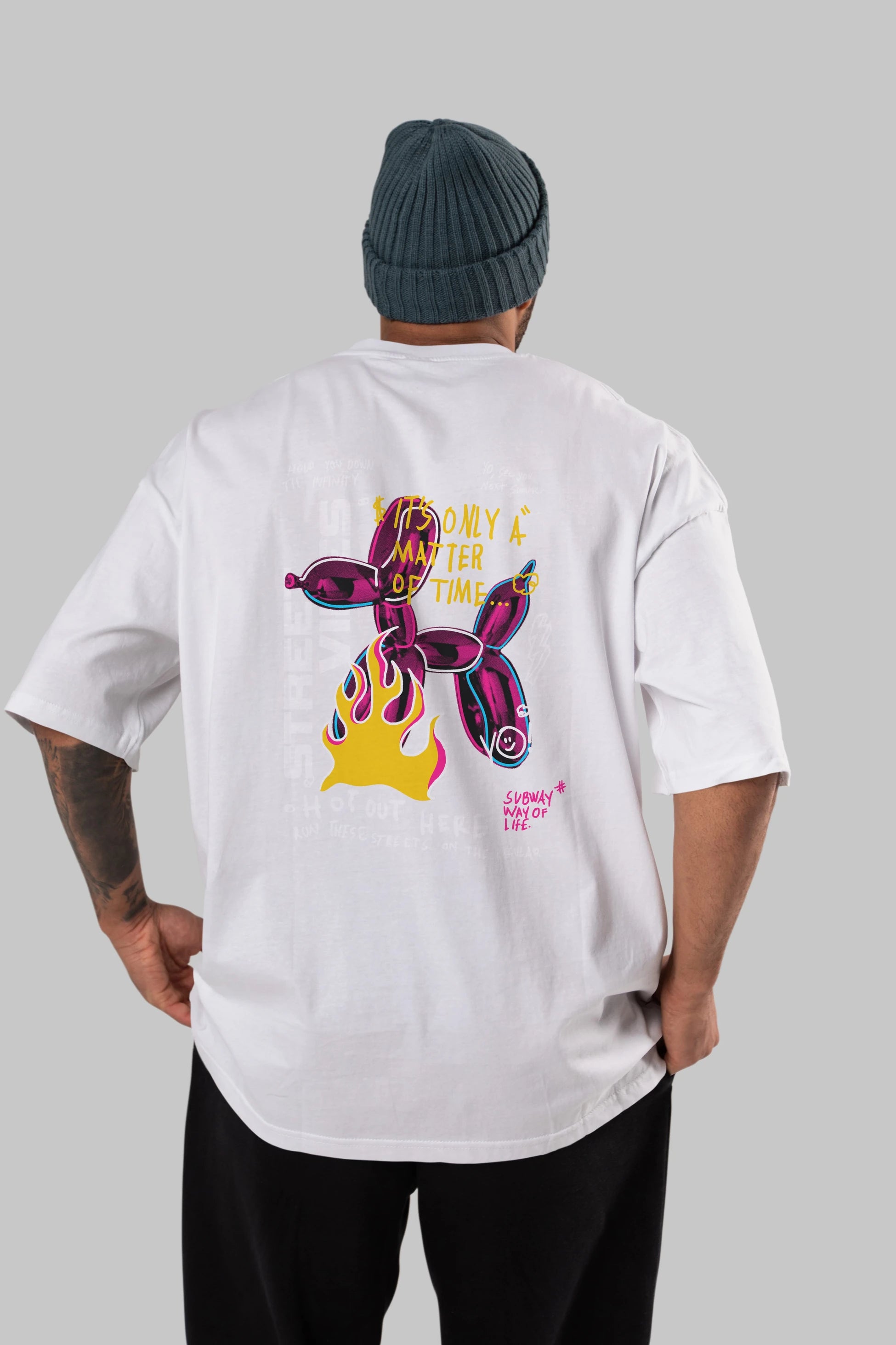 Street Vibes Arka Baskılı Oversize t-shirt Erkek Kadın Unisex