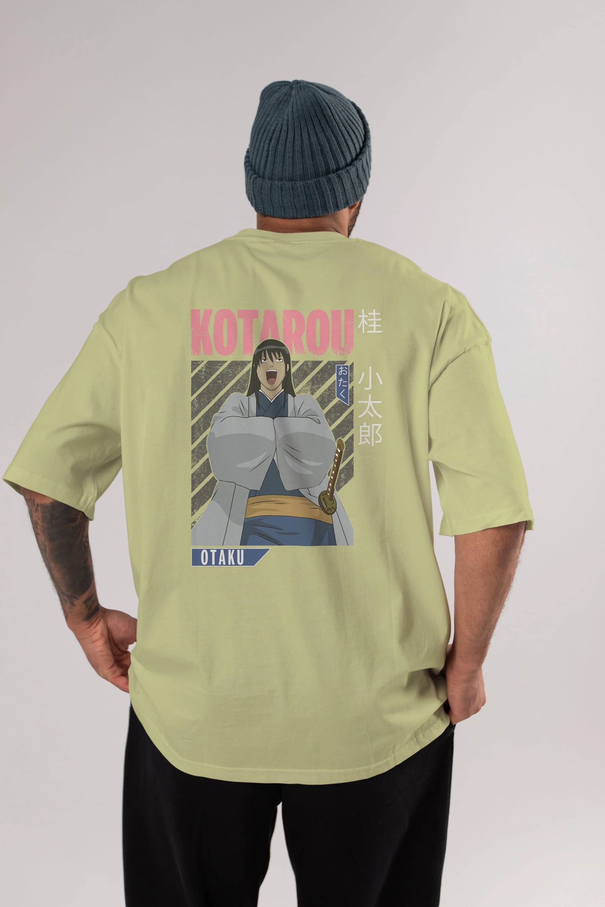 Kotarou Katsura GINTAMA 1 Anime Arka Baskılı Oversize t-shirt Erkek Kadın Unisex