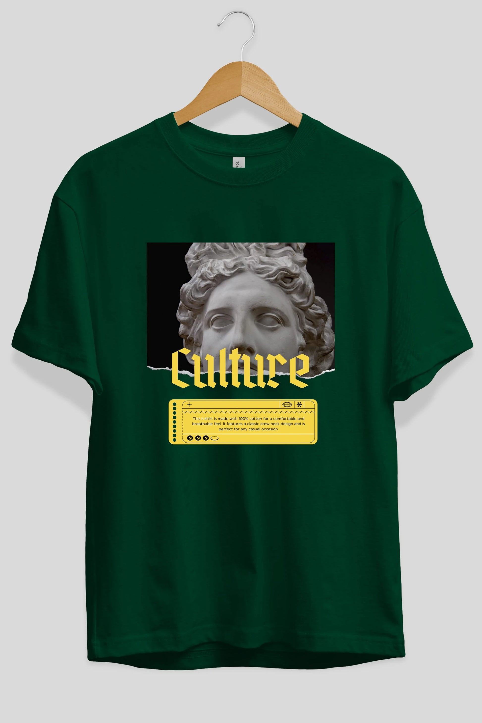 Culture Yazılı Ön Baskılı Oversize t-shirt Erkek Kadın Unisex