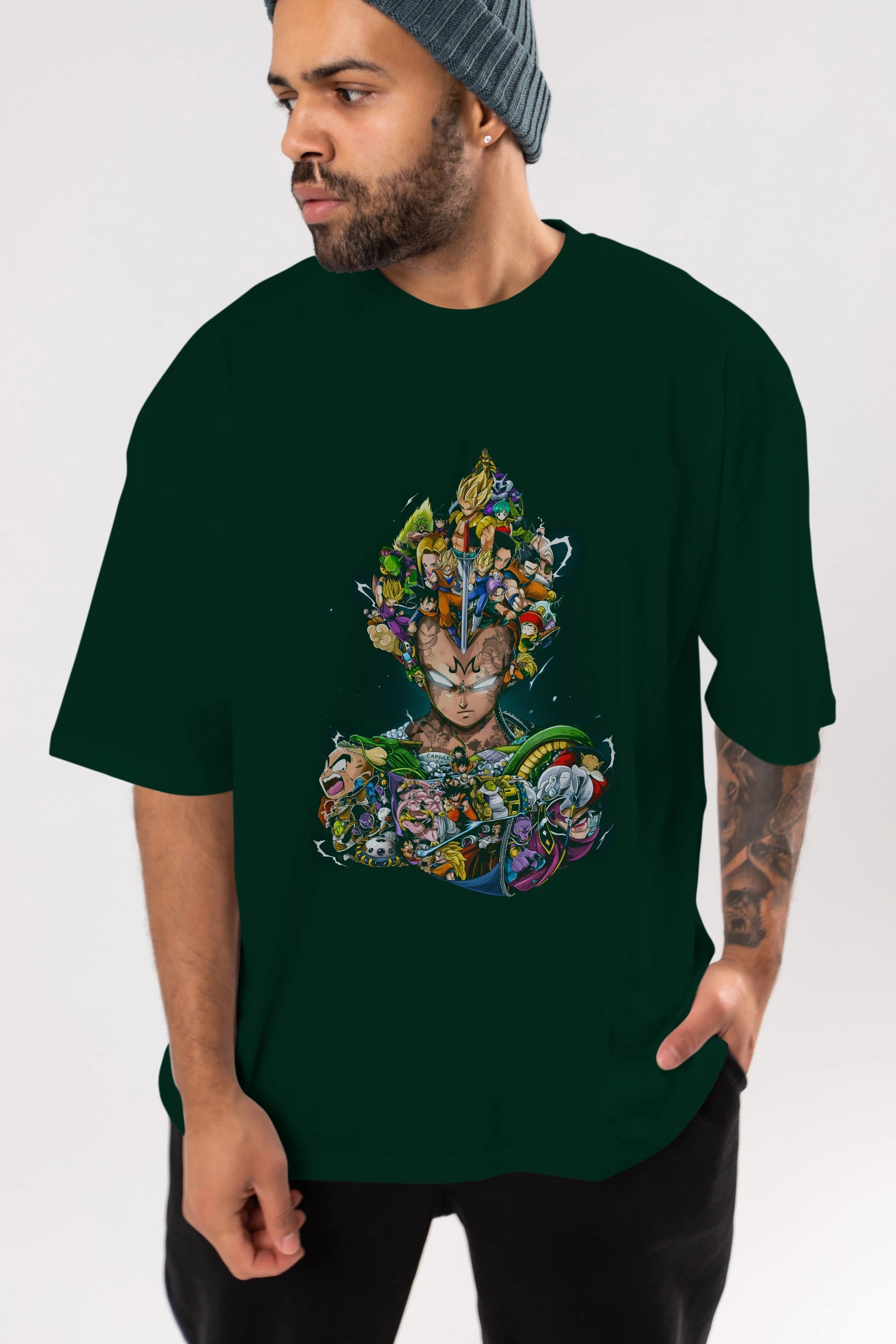 DRAGON BALL ART (3) Anime Ön Baskılı Oversize t-shirt %100 pamuk Erkek Kadın Unisex