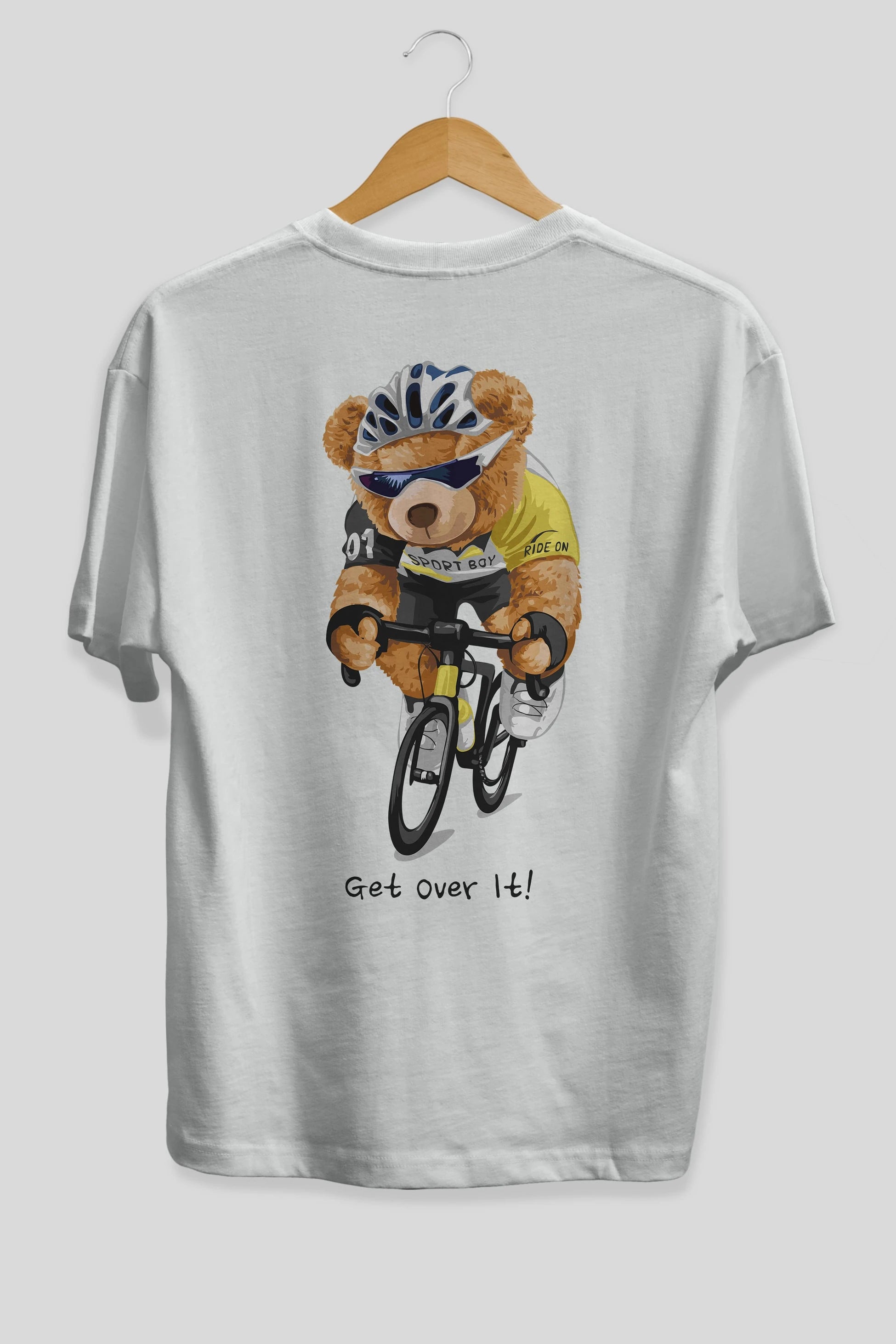 Teddy Bear Sport Boy Arka Baskılı Oversize t-shirt Erkek Kadın Unisex %100 Pamuk