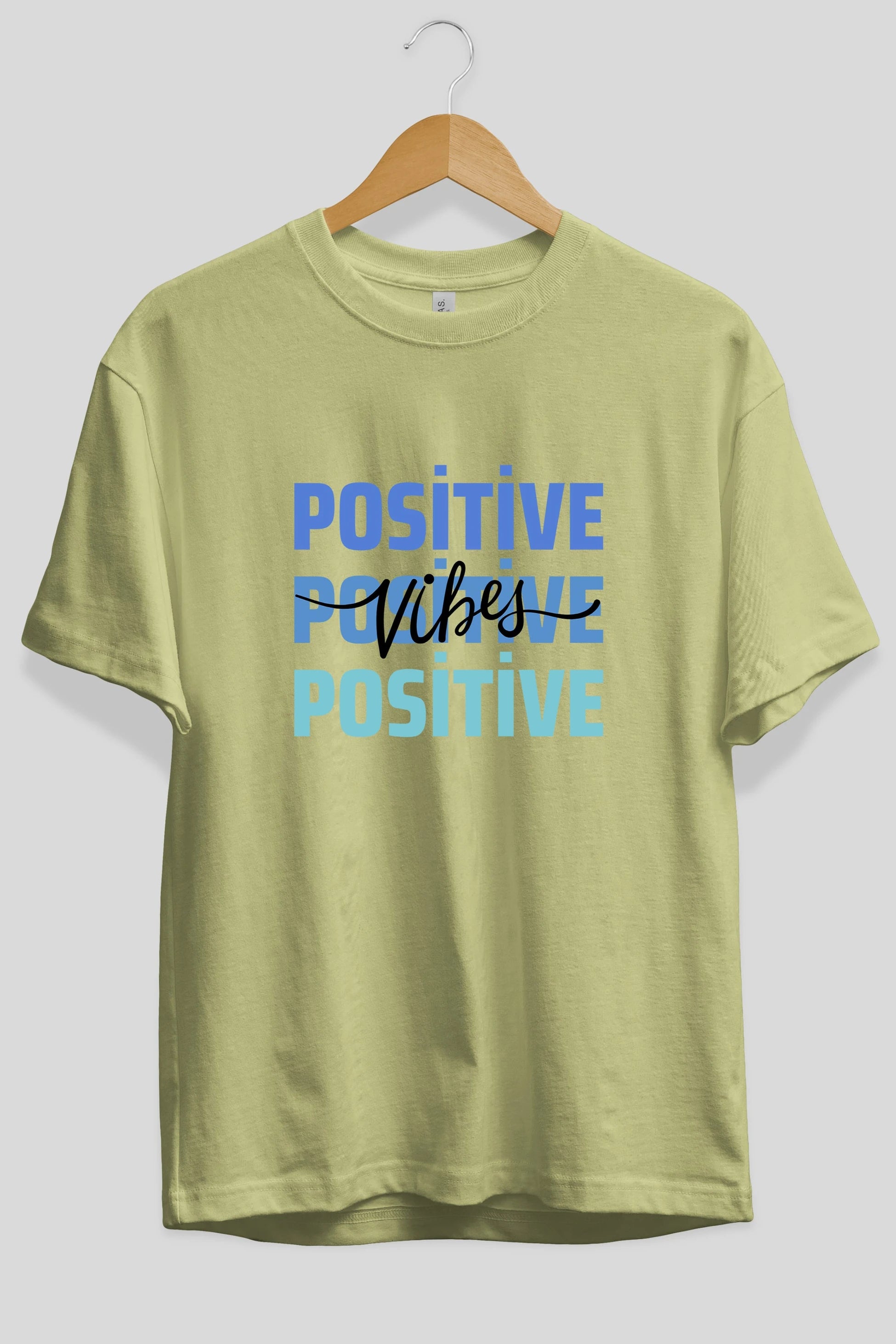 Positive Vibes 2 Ön Baskılı Oversize t-shirt Erkek Kadın Unisex