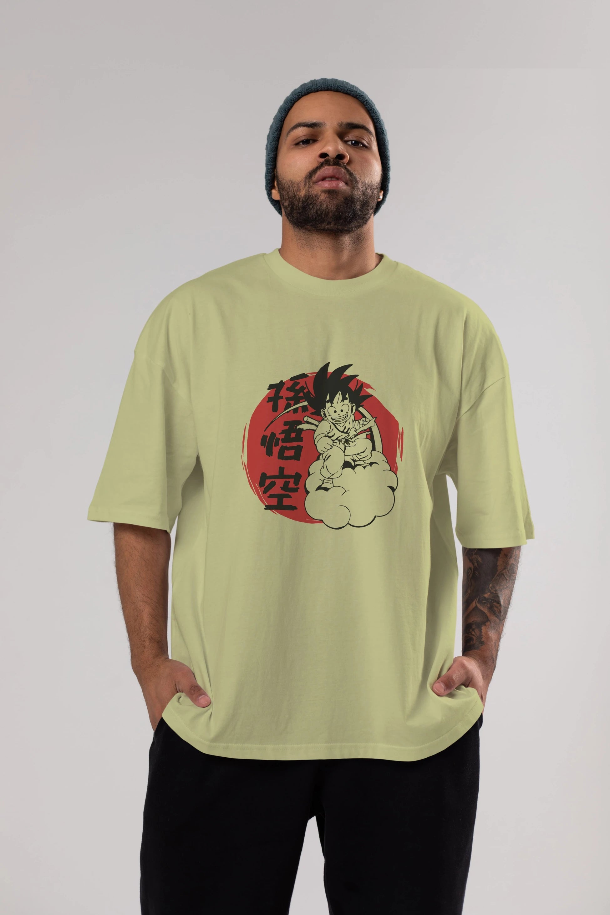 DRAGON BALL Anime Ön Baskılı Oversize t-shirt %100 pamuk Erkek Kadın Unisex