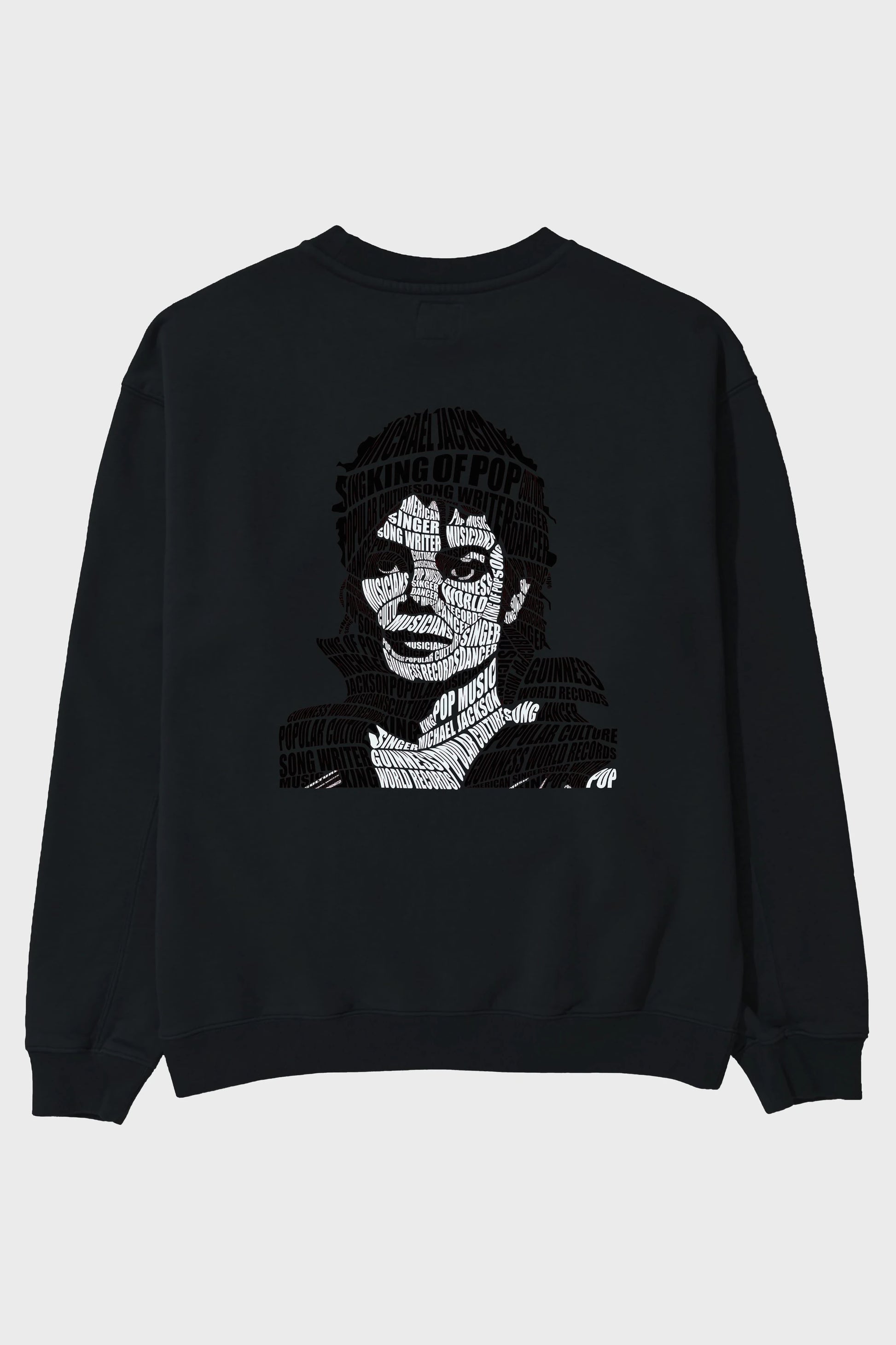 Michael Jackson Calligram Arka Baskılı Oversize Sweatshirt Erkek Kadın Unisex