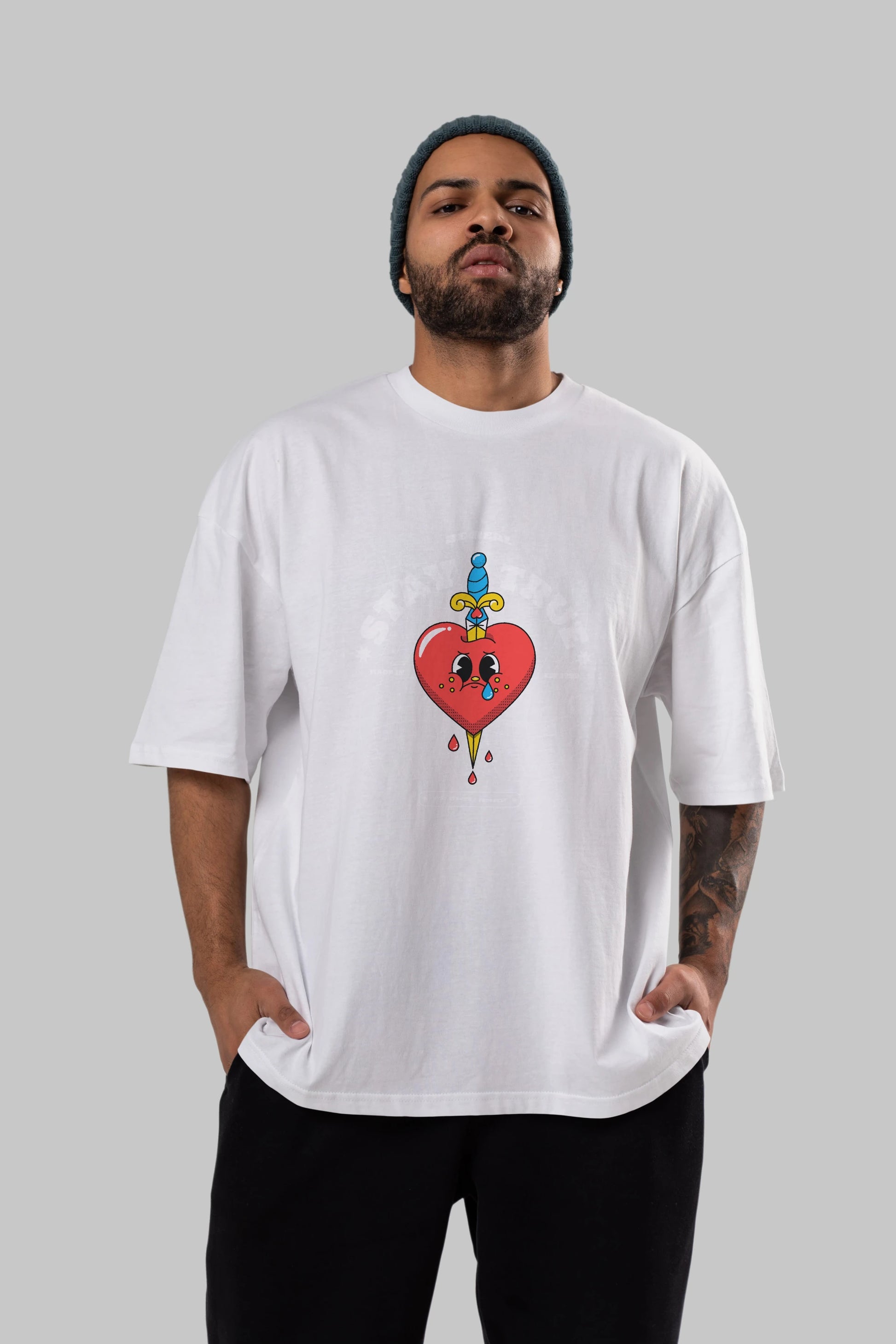 Stay True Ön Baskılı Oversize t-shirt Erkek Kadın Unisex